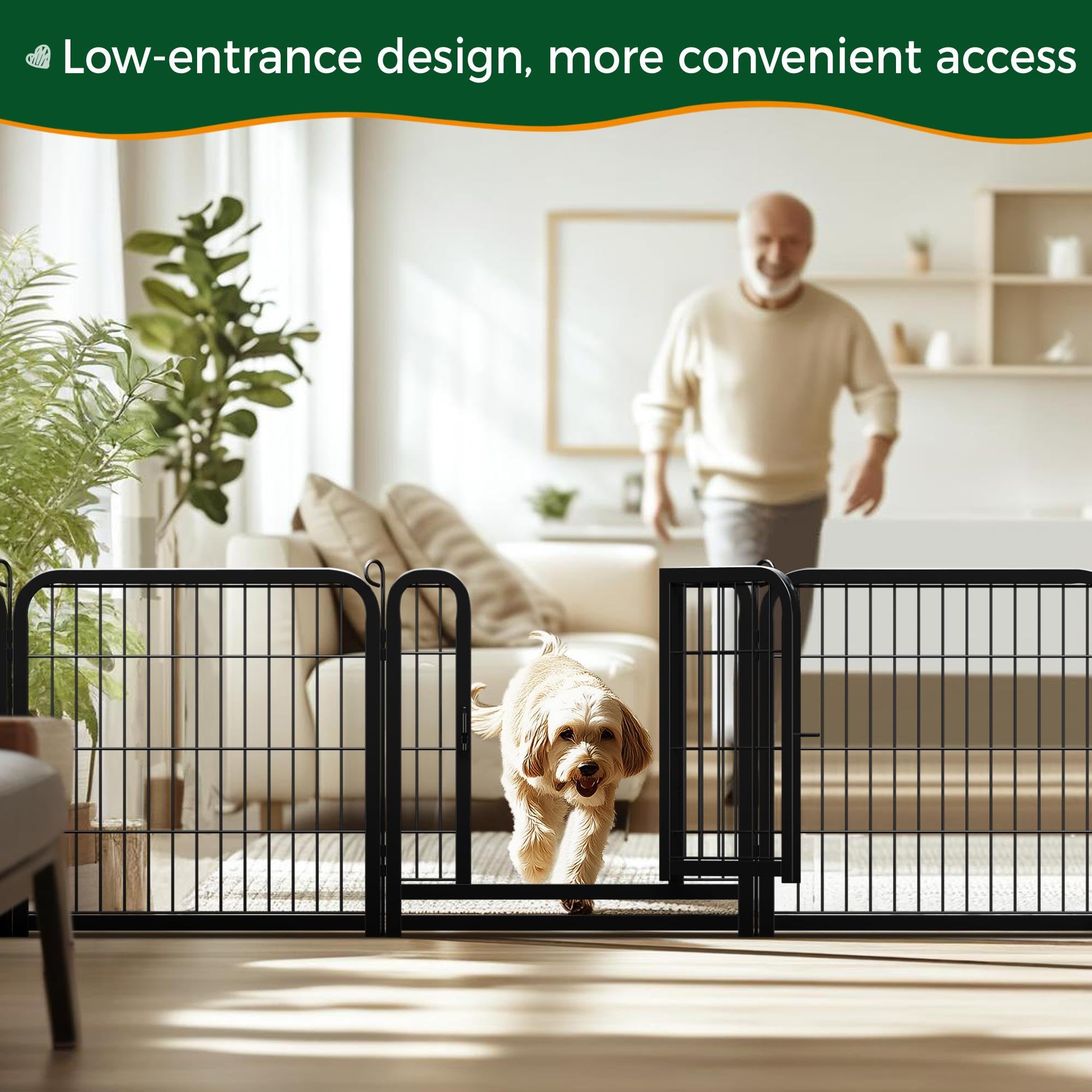 Yaheetech Dog Playpen Outdoor, 24 inch 16 Panels Dog Pen Indoor Heavy Duty Puppy Exercise Pen Metal Pet Fence for RV Camping/Yar
