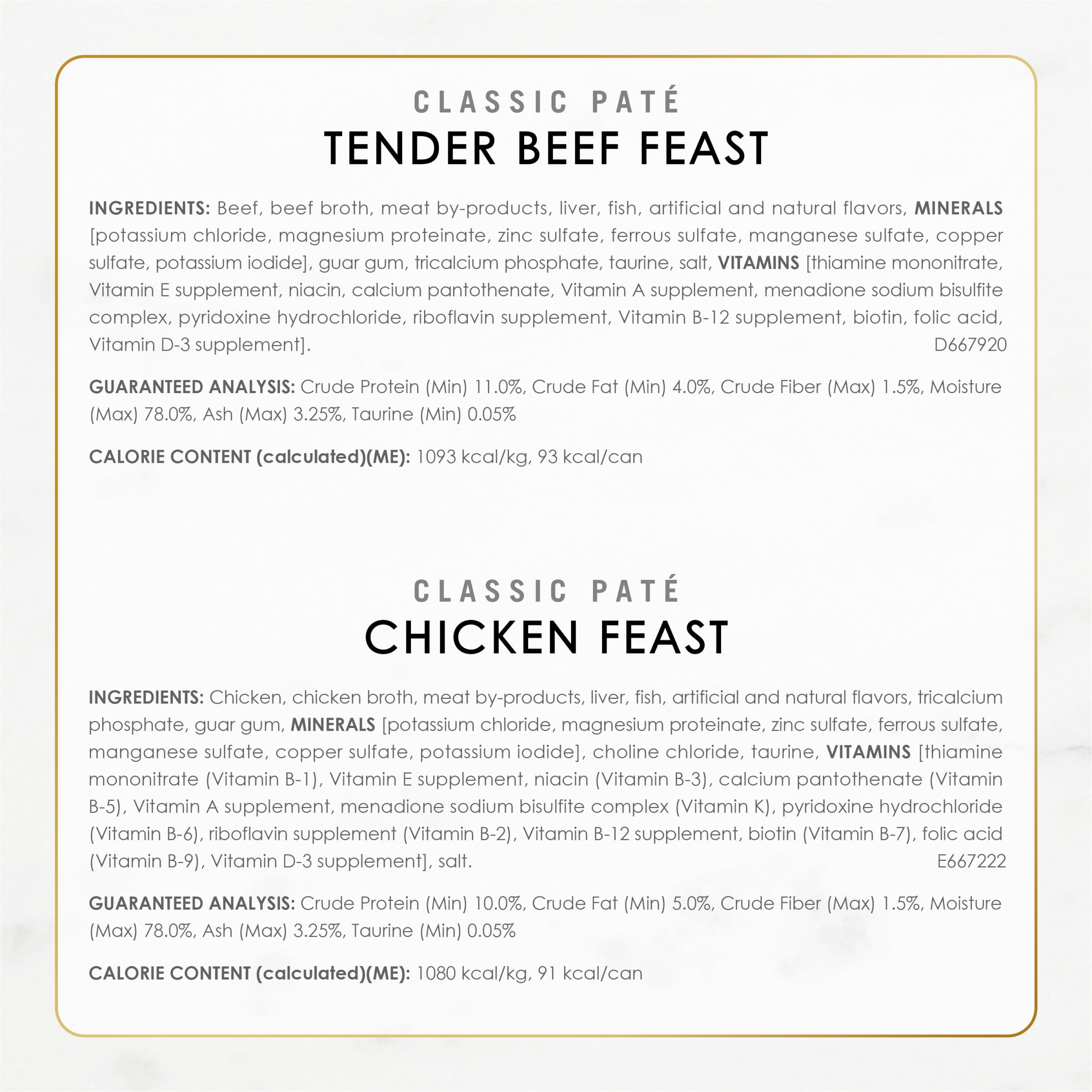 Purina Fancy Feast Chicken and Beef Classic Pate Collection Grain Free Wet Cat Food Variety Pack - (Pack of 24) 3 Oz. Pull-Top C