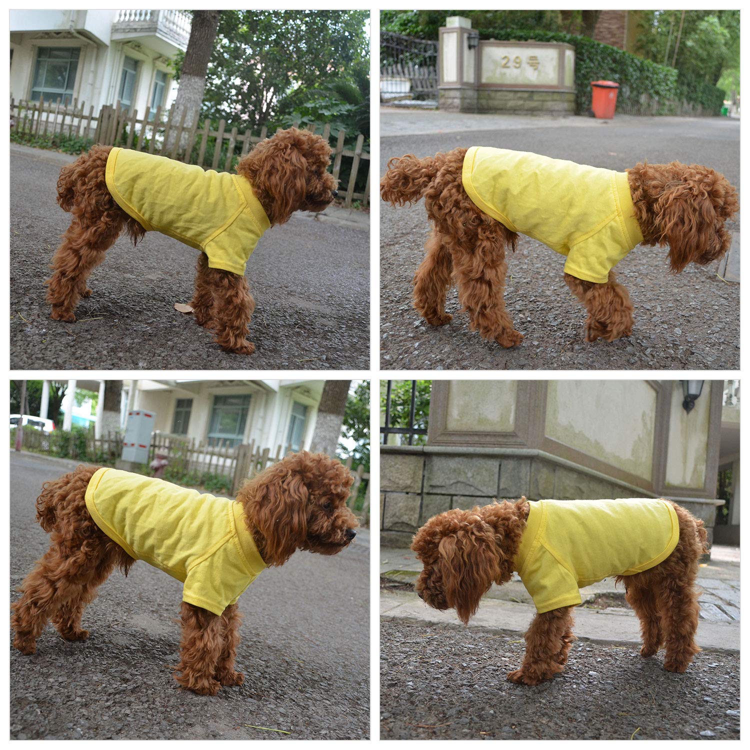 Lovelonglong 2019 Pet Clothing Dog Costumes Basic Blank T-Shirt Tee Shirts For Large Dogs Yellow Xxxxl