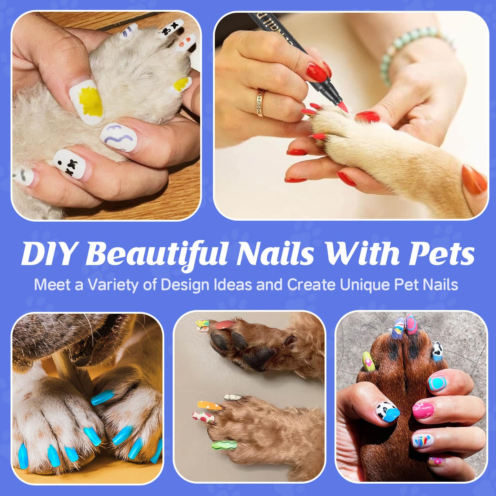 Cherocito Dog Nail Polish Pens Quick Dry, 15 Colors Safe Set For Diy Pretty Nails, Ideal Gifts For Dogs Cats Light Dark Nails, O