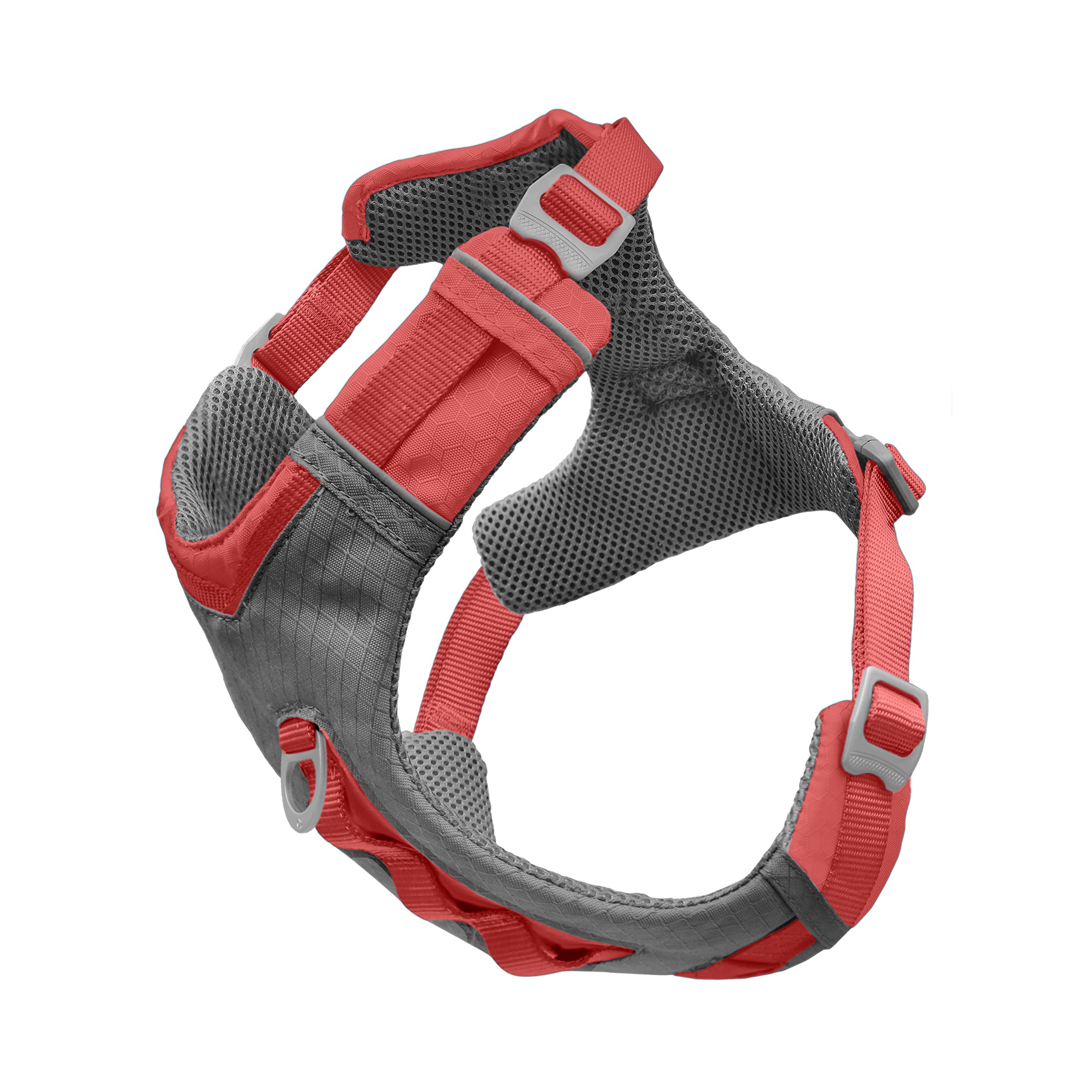 Kurgo Journey Air Dog Harness, Vest Harnesses For Dogs, Pet Hiking Harness For Running & Walking, Reflective, Padded, Includes Control Handle, No Pull Front Clip (Coral, Small)