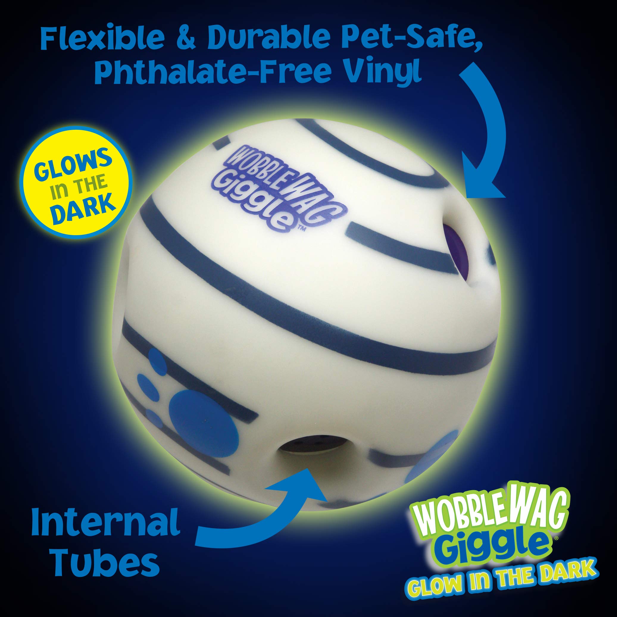 Wobble Wag Giggle Glow In The Dark, Interactive Dog Toy, Fun Giggle Sounds When Rolled Or Shaken, Pets Know Best, As Seen On Tv,