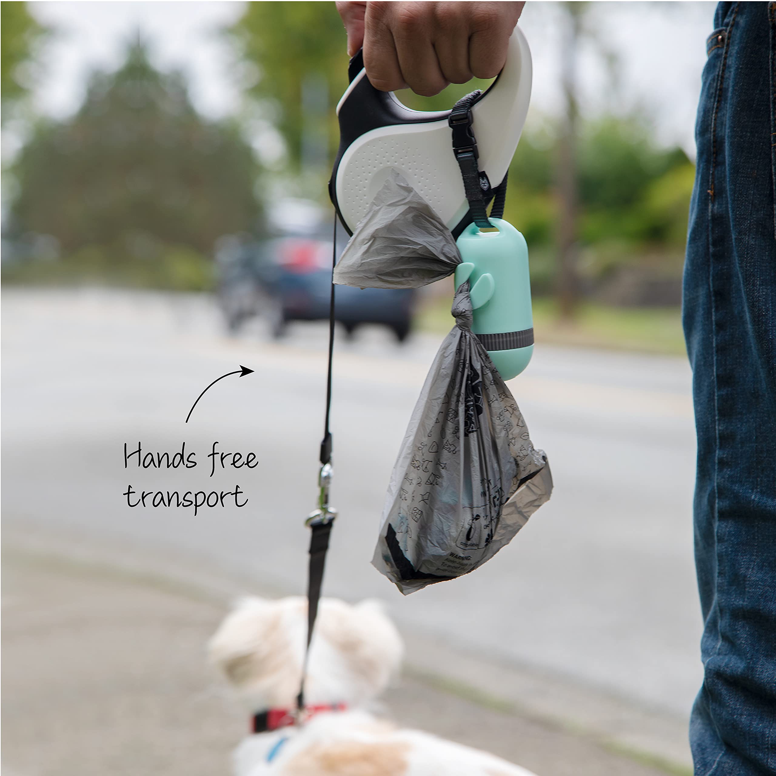 Svd.Pet Dog Poop Bag Dispenser, Retractable Waste Bag Fits Any Dog Leash, Compostable Waste Bags, Poop Bag Holder, Dog Walking A