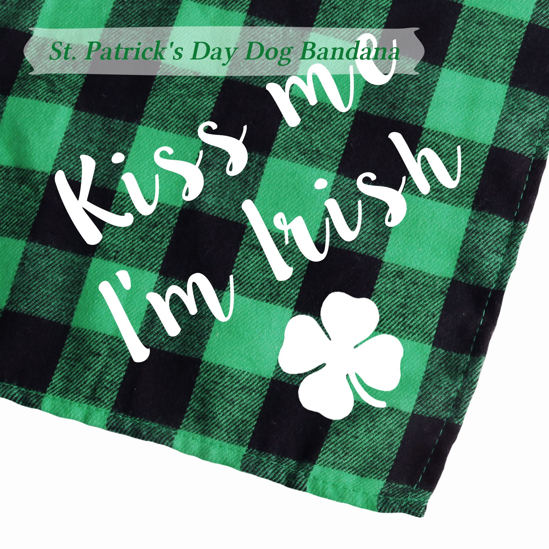 Stmk 2 Pack St. Patrick'S Day Dog Bandanas, Holiday Plaid Dog Puppy Bandana For Dog Puppy St. Patrick'S Day Holiday Party Decorations