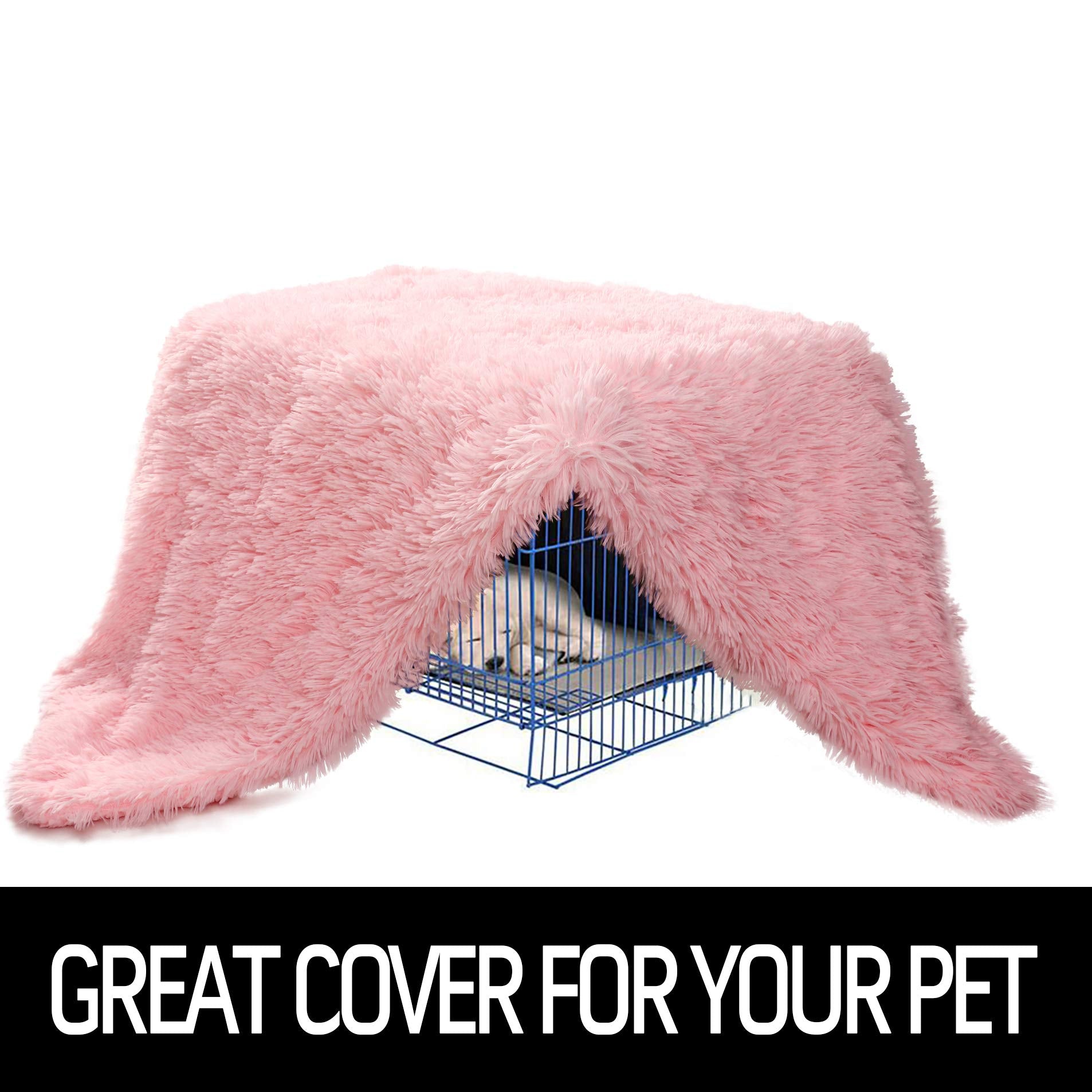 Lochas Luxury Fluffy Dog Blanket, Extra Soft And Warm Sherpa Fleece Pet Blankets For Dogs Cats, Plush Furry Faux Fur Puppy Throw Cover, 40''X60'' Pink