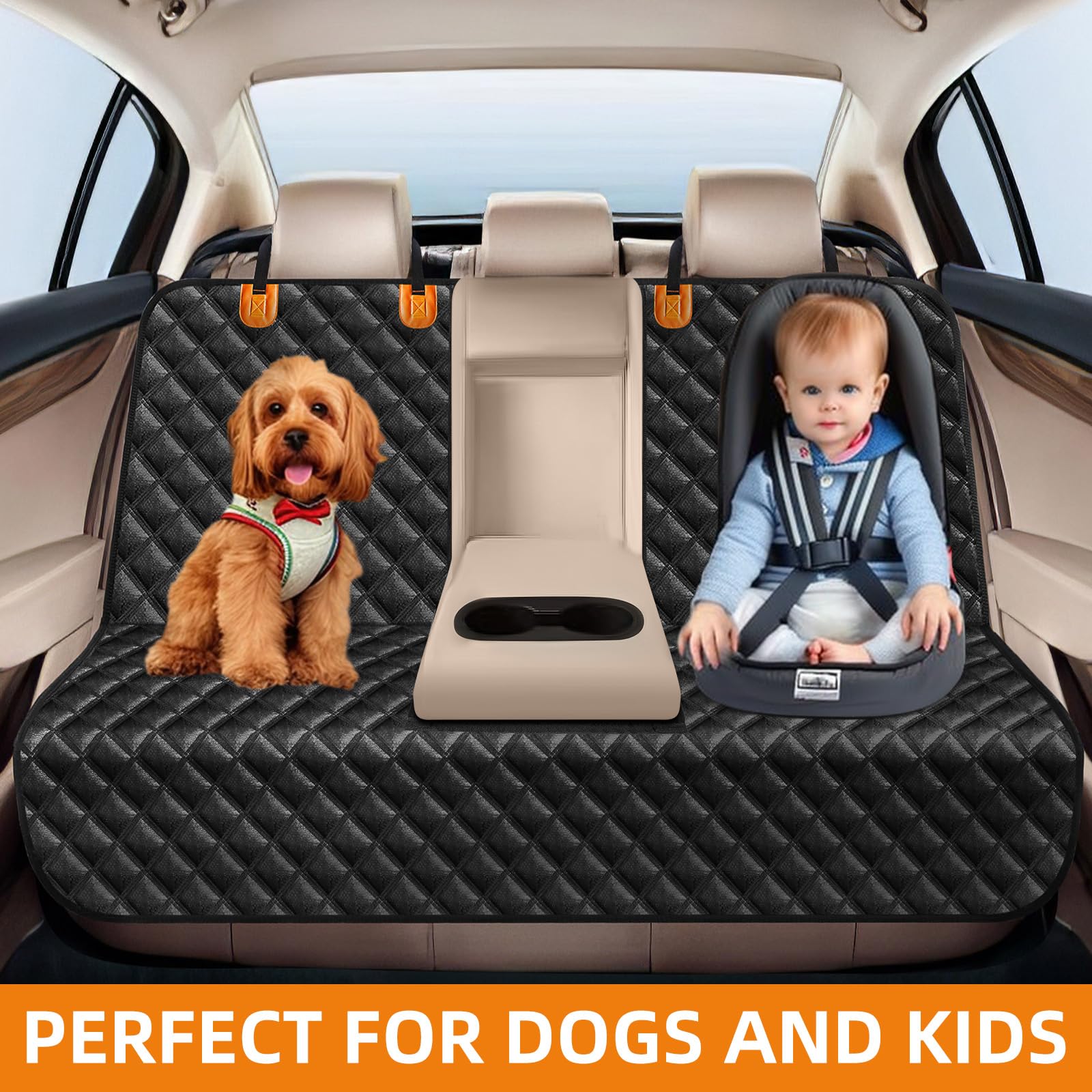 Lehni Dog Car Seat Cover For Back Seat - Waterproof And Scratchproof Back Seat Cover For Dogs Nonslip Car Seat Cover For Dogs Fi
