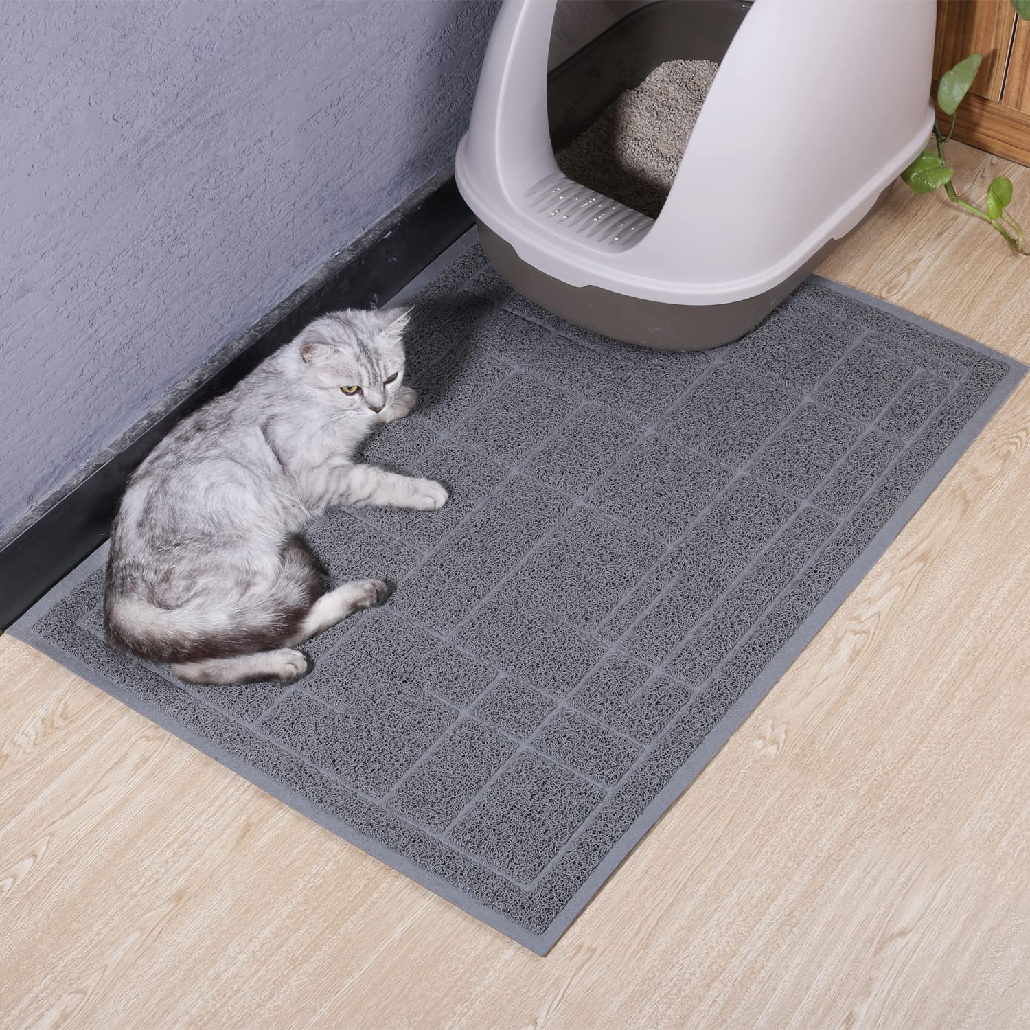 VIVAGLORY Cat Litter Mat for Catching Litter, Cats Litter Rug Catcher, Waterproof Pet Feeding Food Mats for Kitty Dog Small Anim