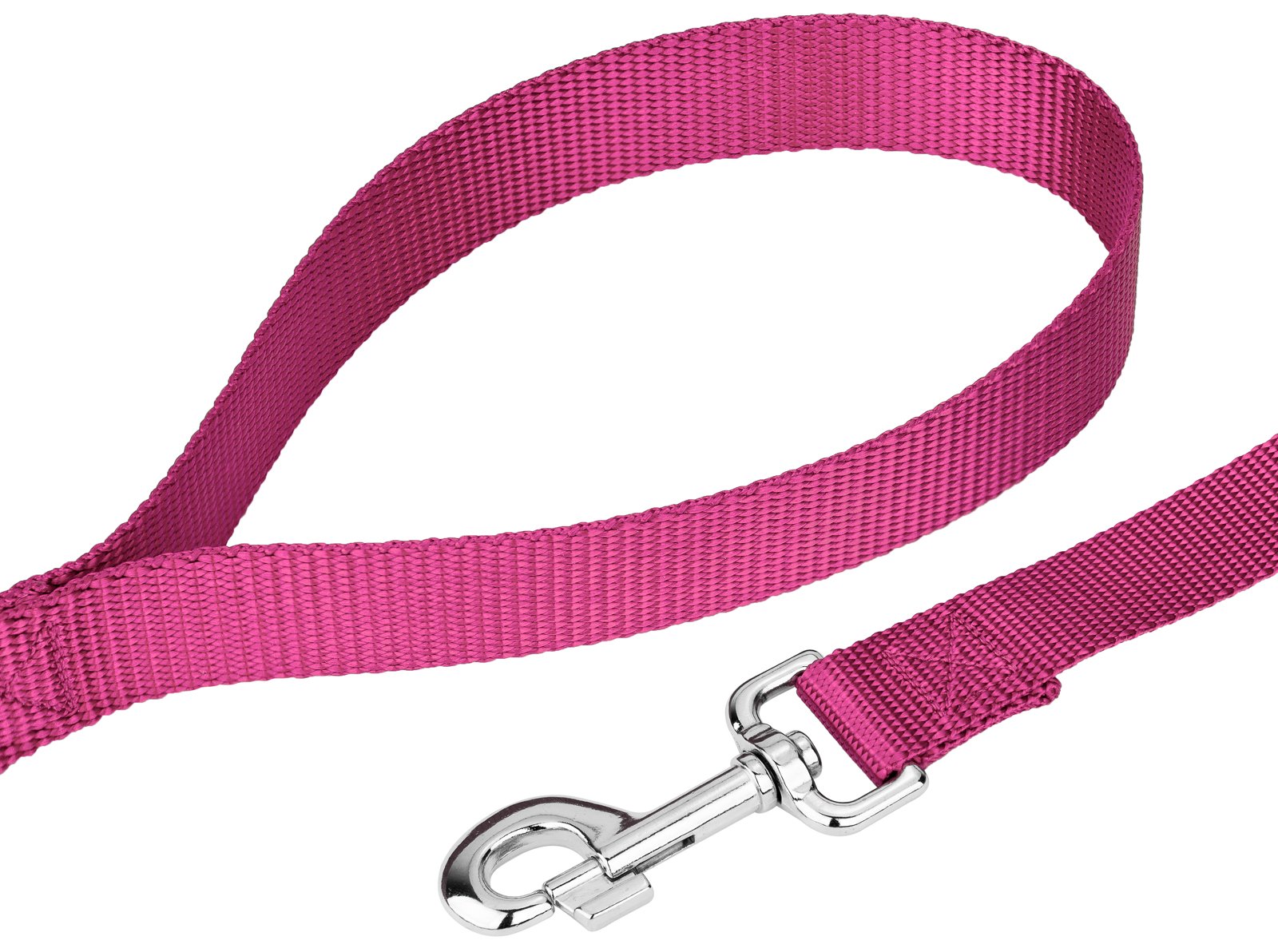 Country Brook Petz - 1 Inch Solid Color Nylon Dog Leash - Durable Clip - Soft Handle (1 Inch Wide, 6 Foot, Rose)