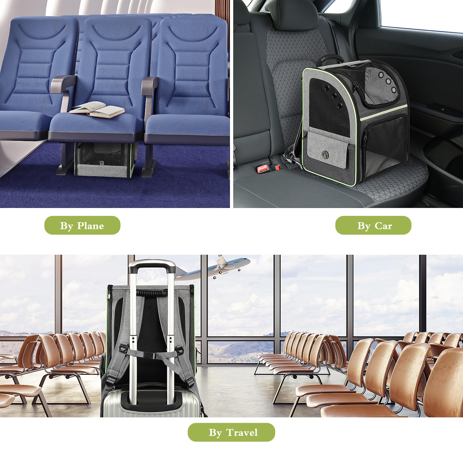 Cat Carrier Backpack, Large Cat Backpack Carrier Soft, Expandable Airline Approved Cat Carrier For Small Dogs Puppies Medium Cat