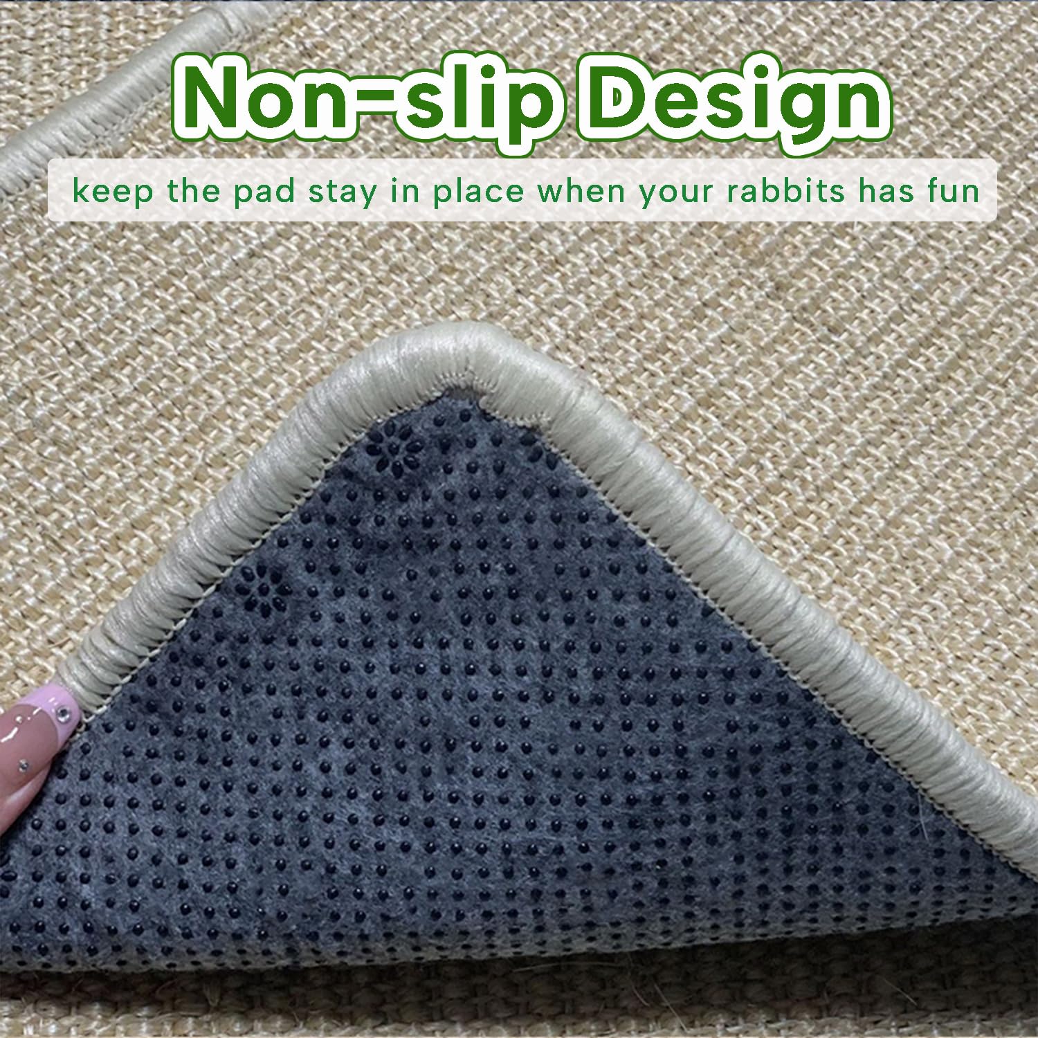 Keyide 2Pcs Rabbit Scratching Pad, Natural Sisal Bunny Scratch Mats For Nails Grinding Claw Boards For Cage Pet Guinea Pigs Chin