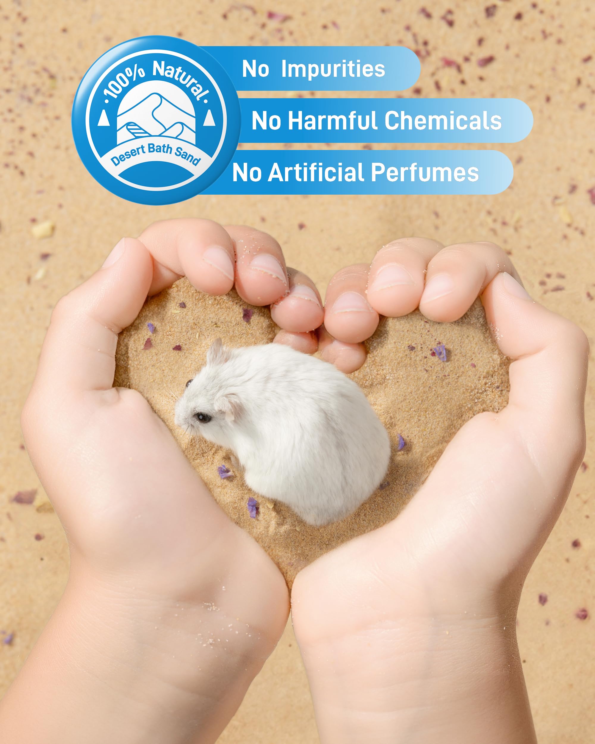 Bucatstate Hamster Sand, No-Dust 6.6Lb Chinchilla Dust Bath With Pour Spout, 100% Natural Desert Bathing Sand For Syrian Hamster