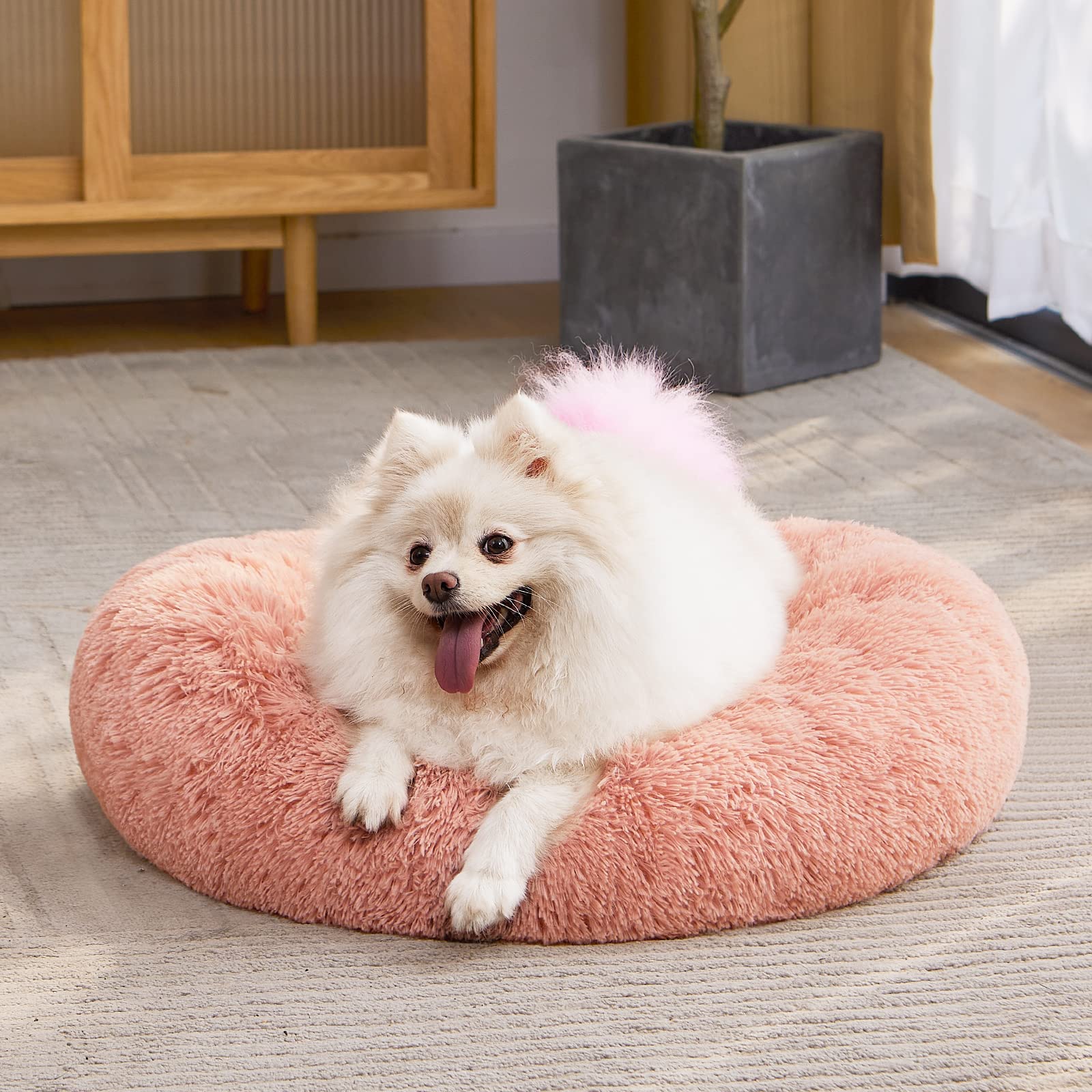 Mixjoy Orthopedic Dog Bed Comfortable Donut Cuddler Round Pet Beds Ultra Soft Washable Dog And Cat Cushion Bed (20''/23''/30'')