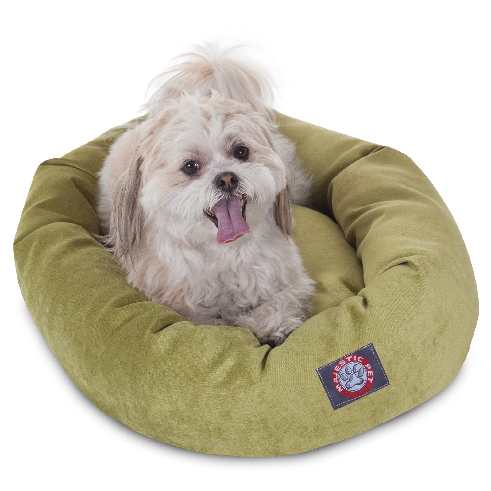 Majestic Pet Storm 24'' Micro Velvet Dog Bed, Soft Round Pet Bed With Spine Support, Water Resistant, Machine Washable, 24X19X7