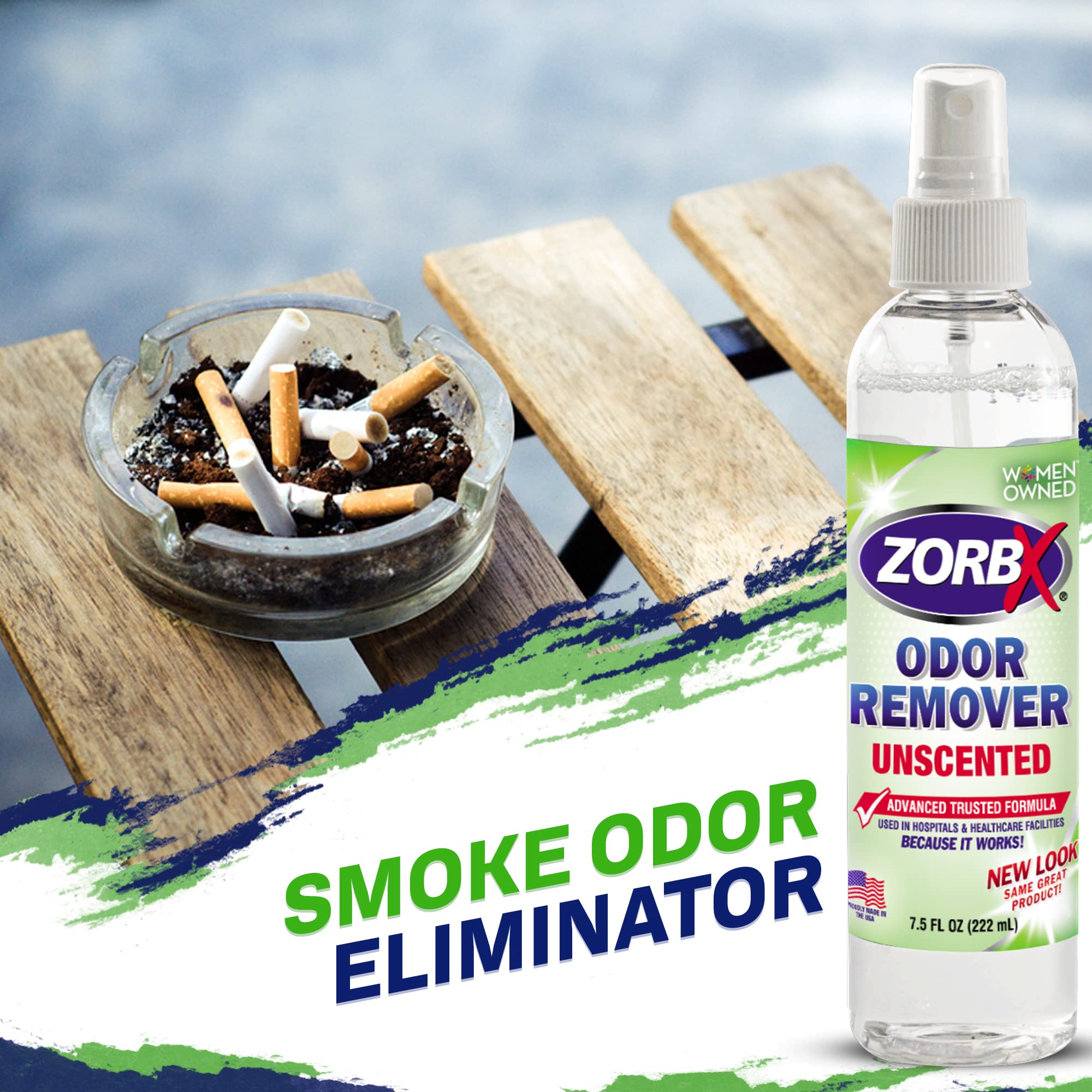 Zorbx Unscented Odor Eliminator For Strong Odor - Used In Hospitals & Healthcare Facilities | Advanced Formula, Fast-Acting Odor Remover Spray For Dog, Cat, House & Carpet - 7.5 Fl Oz (Pack Of 4)