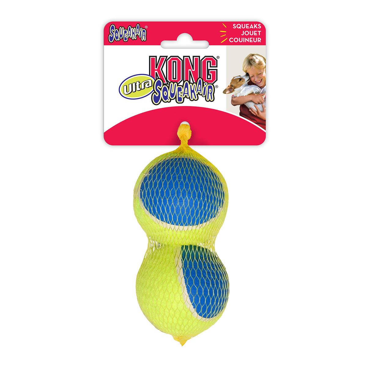 Kong, Squeakair Ultra Balls , Dog Toy Premium Squeak Tennis Balls, Gentle On Teeth, For Large Dogs (2 Pack)