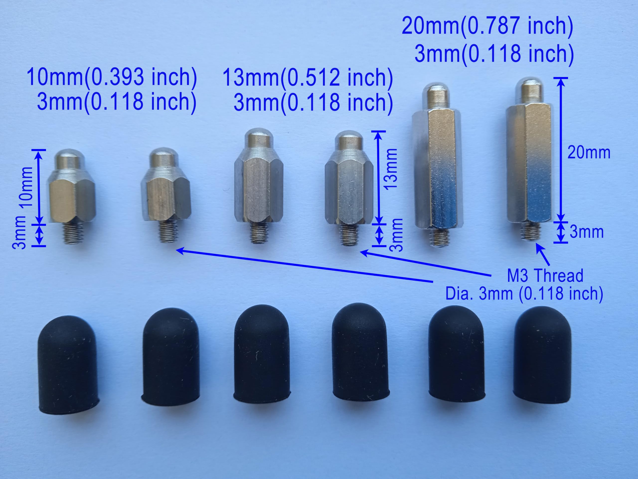 Frewik Replacement Short Medium Extra Long Contact Point W/Conductive Silicone Rubber Cap Tip For Dog Training Shock Collar/E El