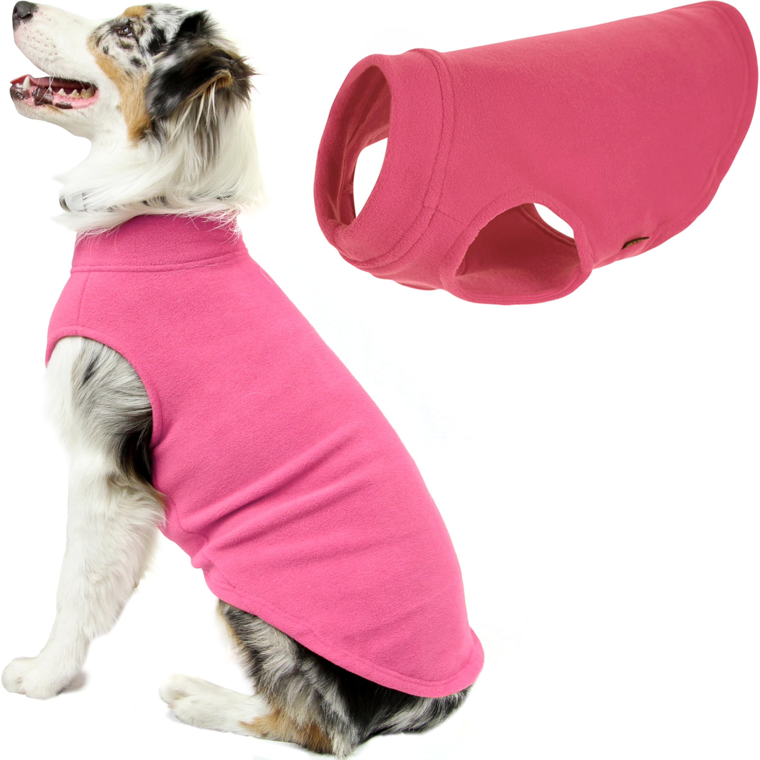 Gooby Stretch Fleece Vest Dog Sweater - Warm Pullover Fleece Dog Jacket - Winter Dog Clothes For Small Dogs, Large Dogs, Boy Or Girl - Soft, Super Stretchy Fleece Vest Dog Sweater - Pink, 6X-Large