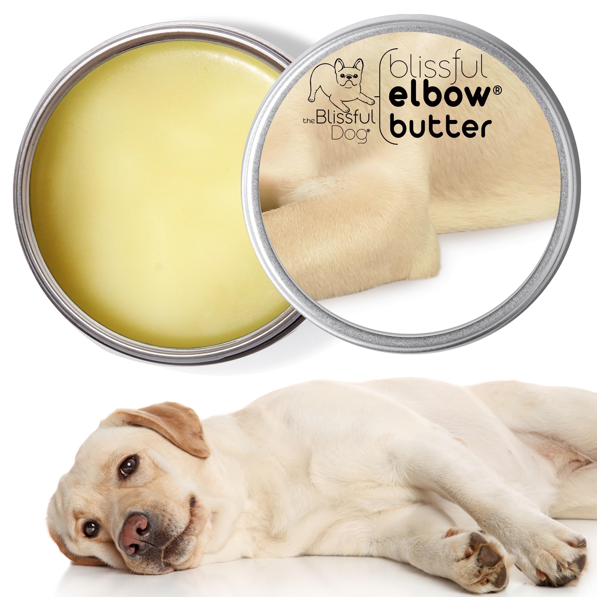 The Blissful Dog Elbow Butter, Moisturizer for Dry, Cracked Elbow Calluses, Versatile Dog Balm, Lick-Safe Elbow Balm for Dogs, 2