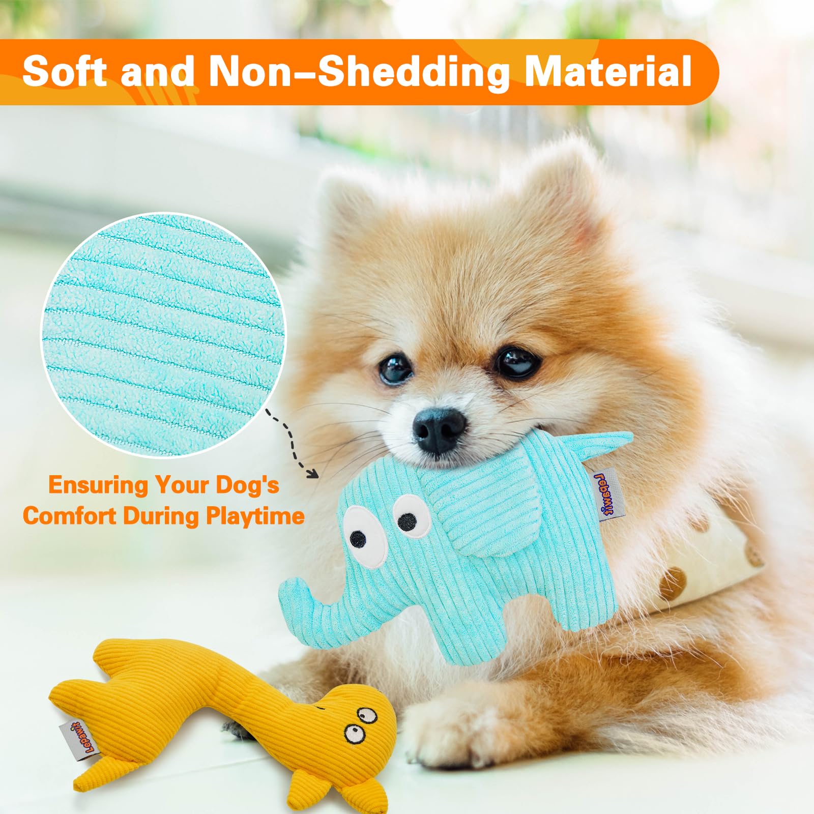 Lepawit Squeaky Dog Toys, Cute Plush Toy For Dogs Indoor Play, Interactive Dog Toys With Non-Shedding Material For Small And Med