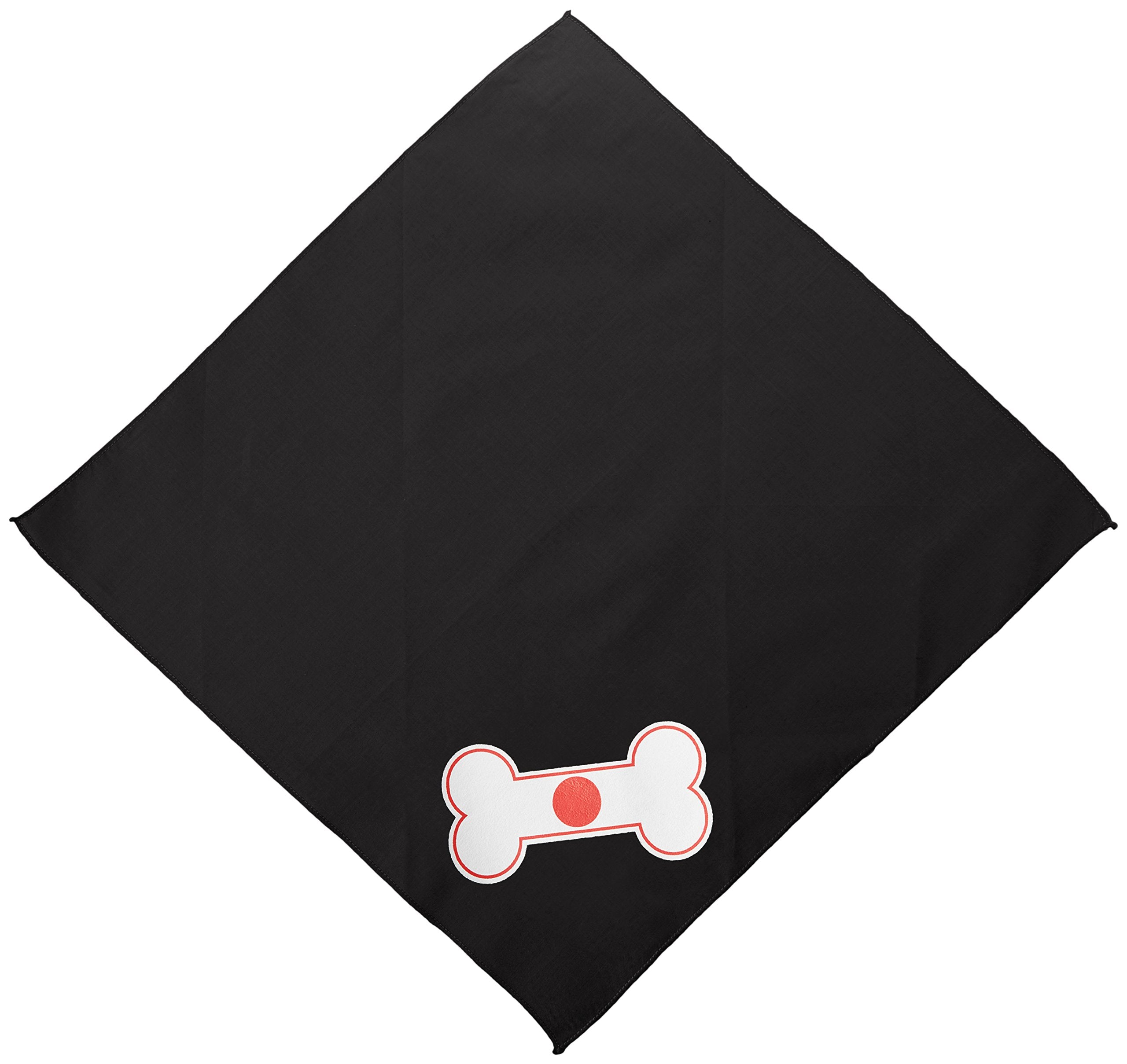 Mirage Pet Products Bone Flag Japan Screen Print Bandana for Pets, Small, Black