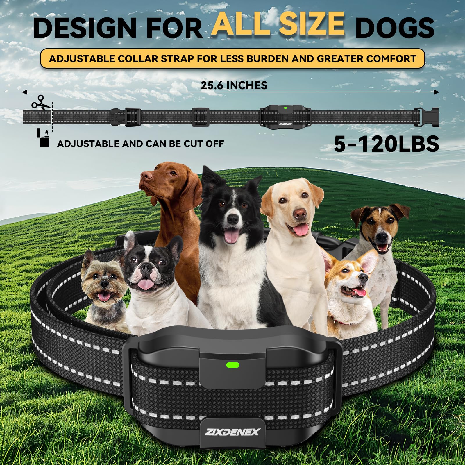 Dog Training Collar - 3200Ft Dog Shock Collar With Remote Control, Ipx7 Waterproof Dog Collar With Beep, Vibration, Safe Shock 3