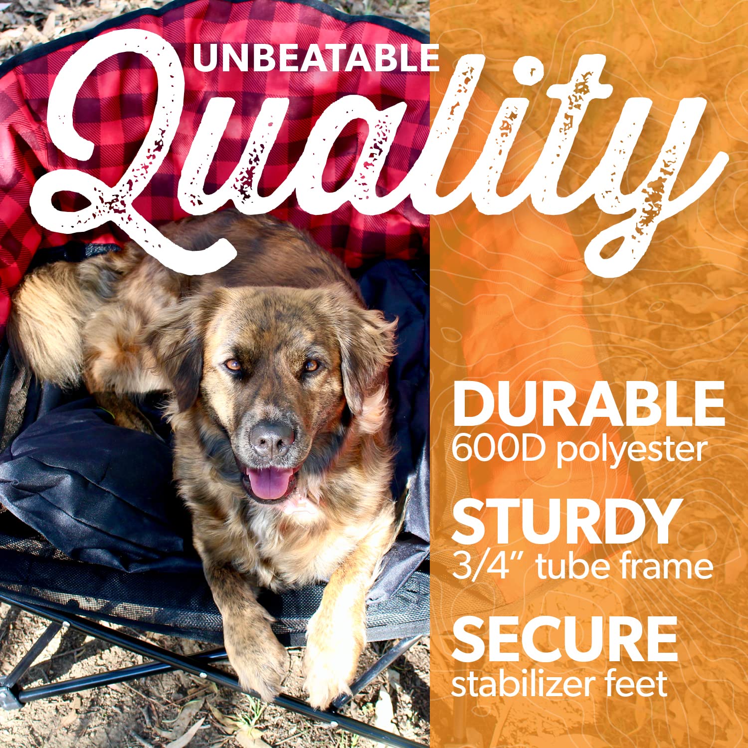Kuma Outdoor Gear KM-DG-SB Lazy Bear Dog Bed - Sierra/Black