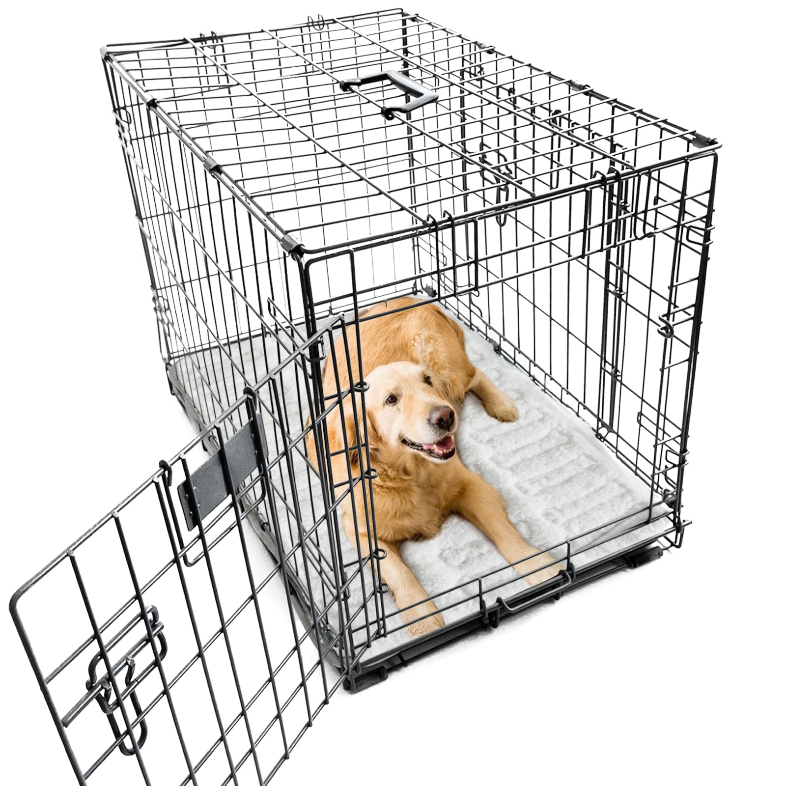 Moonsea Soft Plush Dog Bed Crate Mat, 48'' X 30'', Anti-Slip Bottom, Machine Washable, 3 Layers of Material for Ultimate Comfort