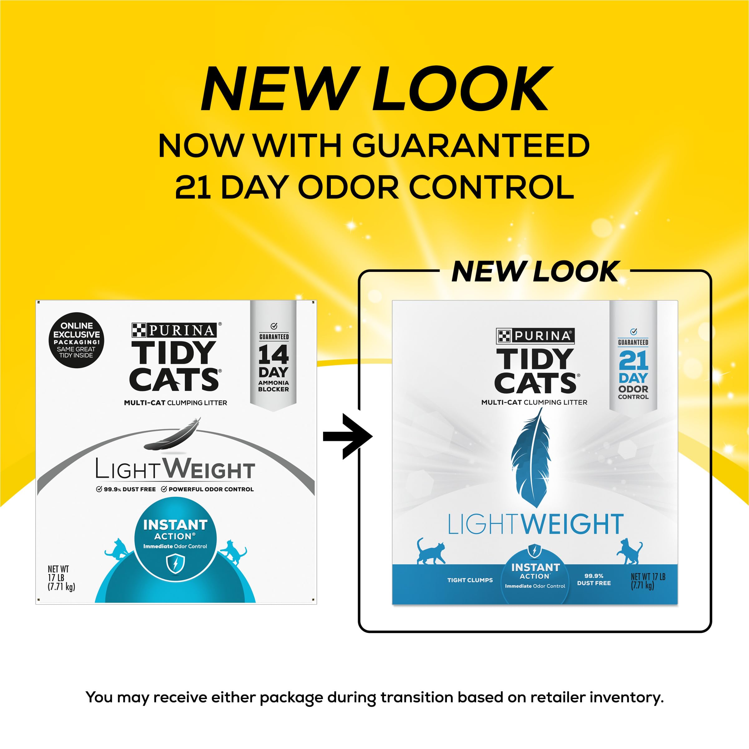 Purina Tidy Cats Light Weight, Low Dust, Clumping Cat Litter, Lightweight Instant Action - 17 Lb. Box
