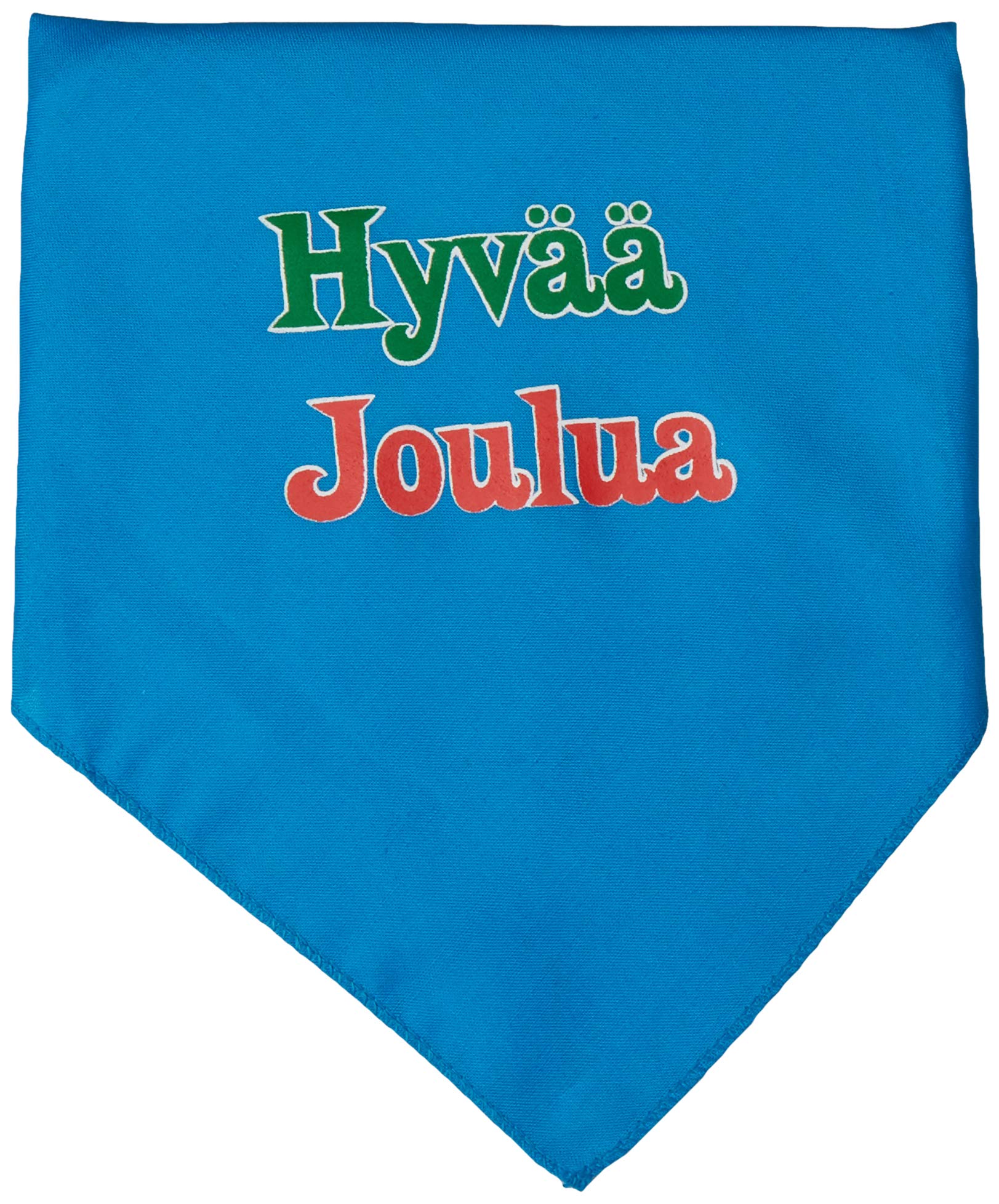 Christmas Pet and Dog Bandana Screen Printed, &quot;Hyvää Joulua&quot; Turquoise Large