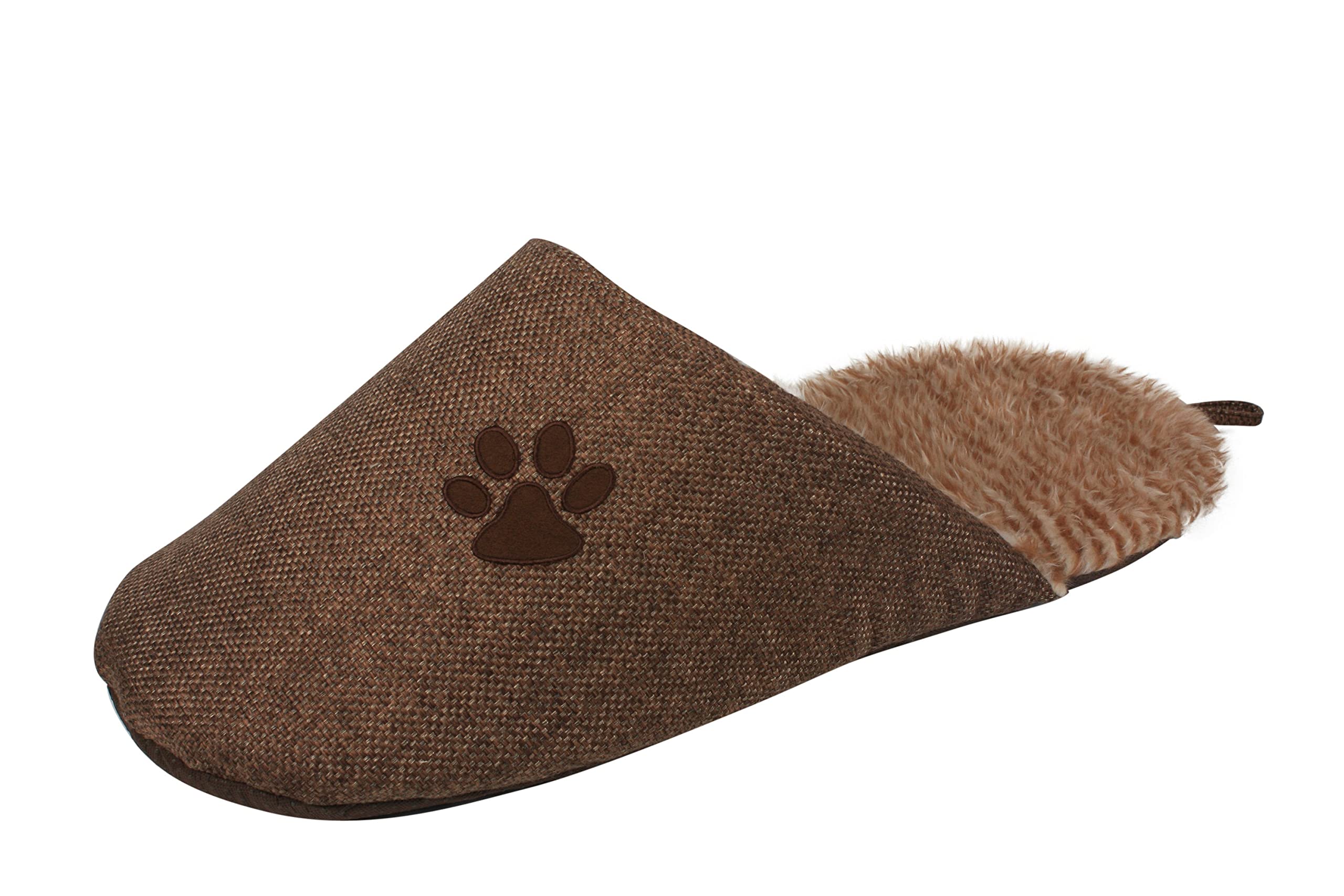 Pet Life Slip-On Slipper Pet Bed, Cotton, 30'L X 14'W X 7'Th, Dog Bed With Faux Fur Ilining
