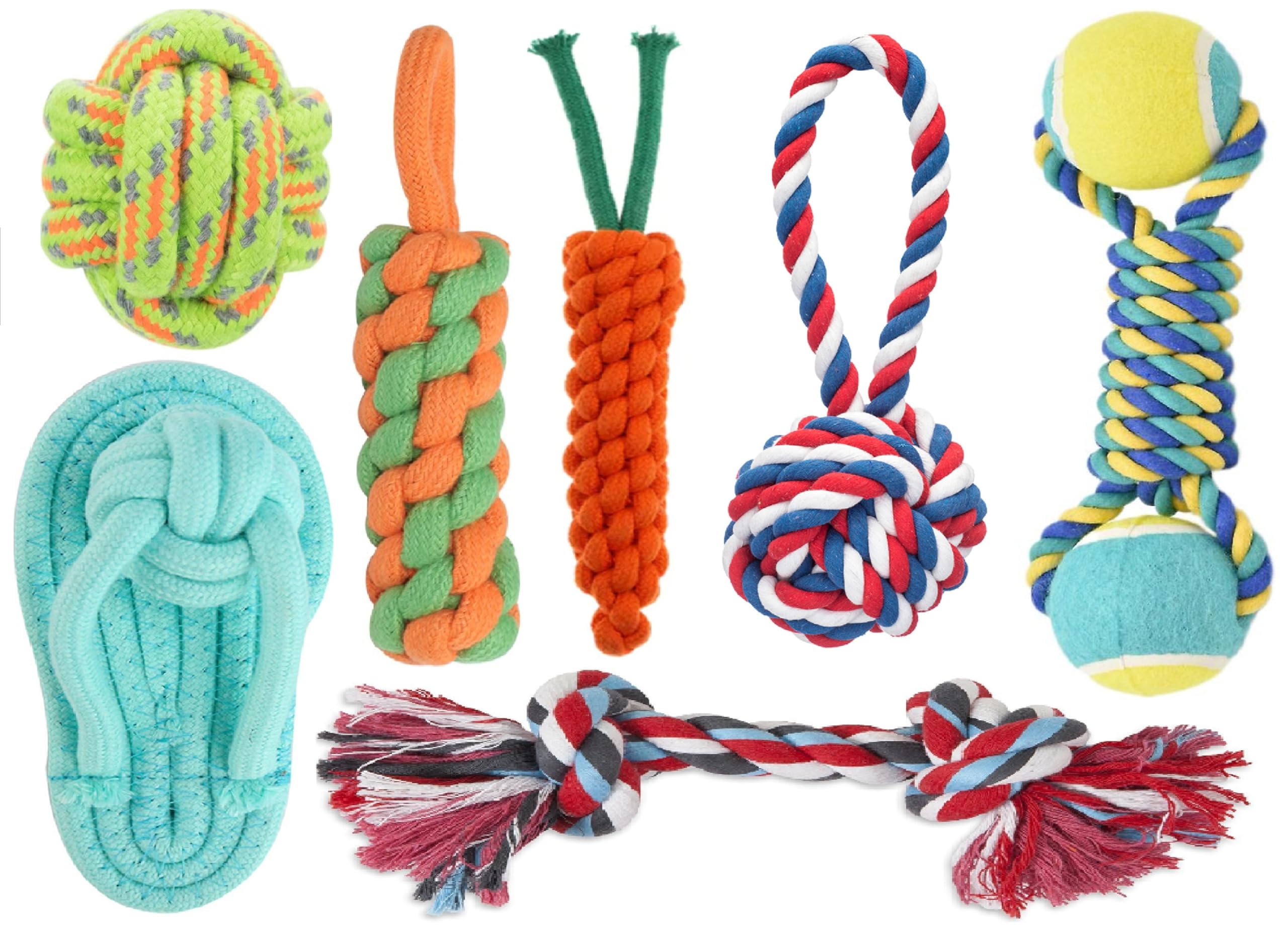 Agirav Tail Dog Toys + Dog Chew Toys + Puppy Teething Toys + Rope Toys + Dog Toys for Small to Medium Dog Toys + Dog Toy Pack + 
