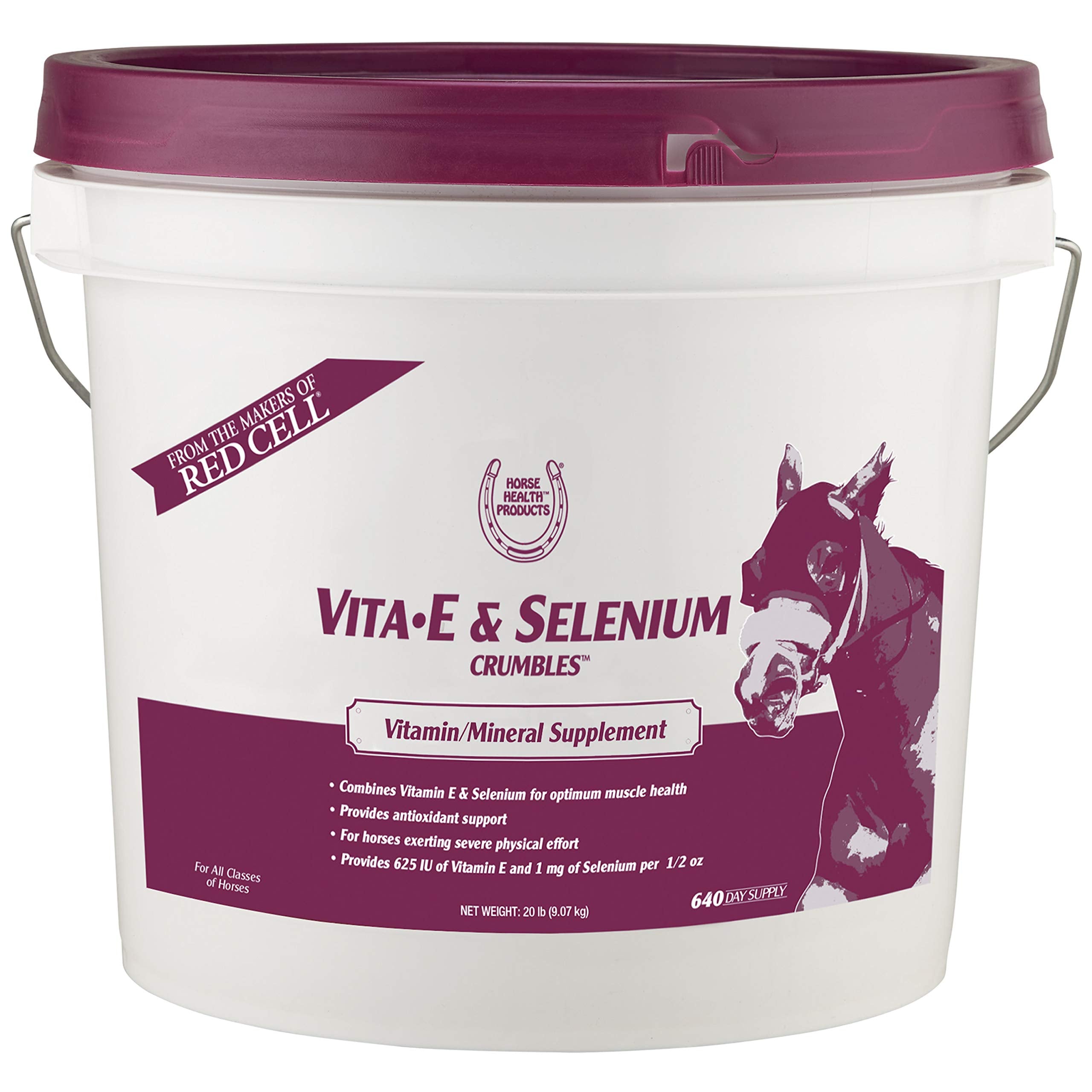 Farnam Horse Health Vita E & Selenium Crumbles Horse Vitamin Supplement, Supports optimal muscle health and antioxidant support,