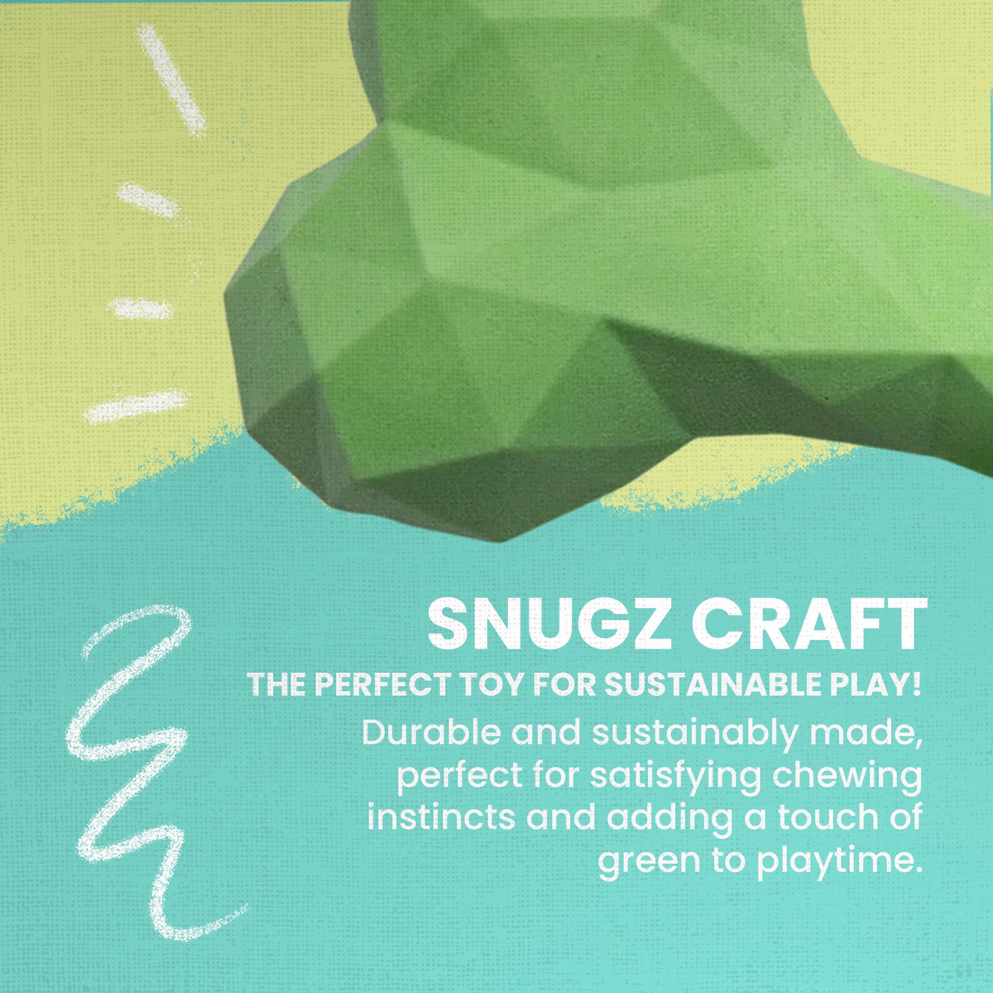 Snugarooz Snugz Craft Dog Toy – Green - 6.5 Inch Durable Chew Toy For Dogs - Eco Friendly - Aids Dental Health - Ideal For Small Dogs & Puppies