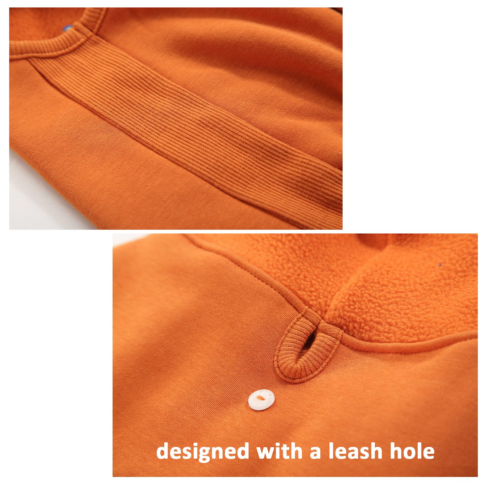 Dog Winter Hoodie Coat, Plush Vest Hoodie Dog Jacket, Dog Winter Autumn Warm Clothes(Orange-Large)