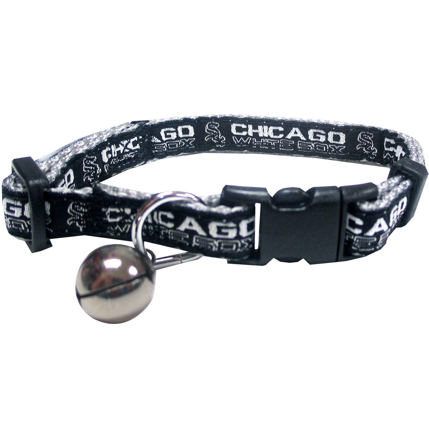 Mlb Cat Collar Chicago White Sox Satin Cat Collar Baseball Team Collar For Dogs & Cats. A Shiny & Colorful Cat Collar With Ringi