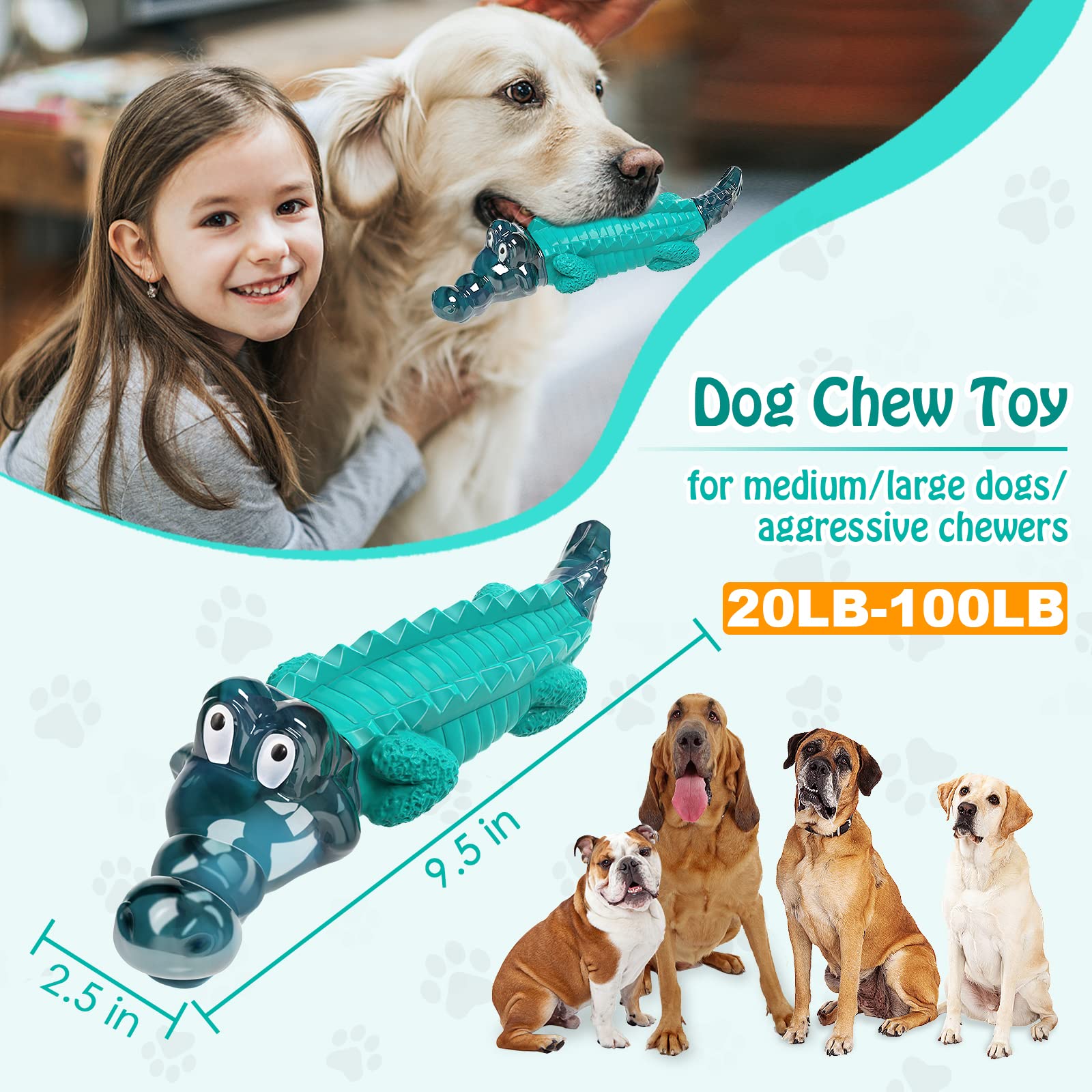 Jeefome Dog Chew Toys For Aggressive Chewers: Puppy Teeth Chew Toy -Indestructible Dog Toys For Small Meduium Large Breed