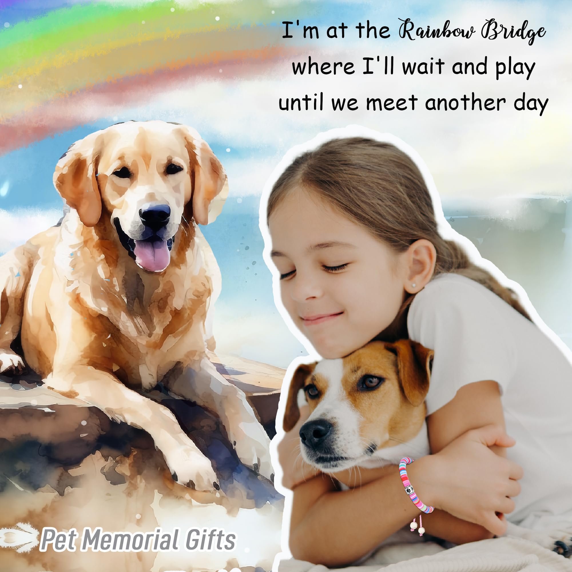 TONY & SANDY Dog Memorial Gifts for Loss of Dog, Pet Memorial Gifts for Dogs, Sympathy Pet Memorial Bracelet for Girls Women Who