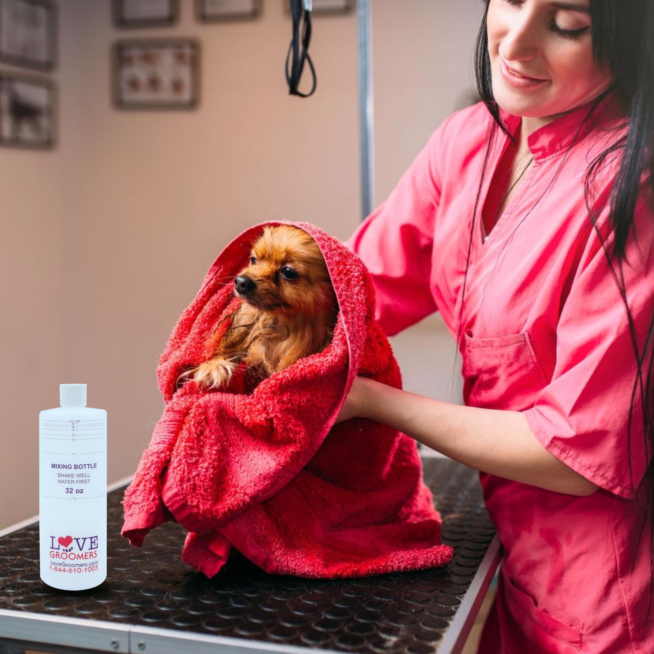 Groomer Essentials 32Oz Dilution Bottles - Set Of 4 - Professional Pet Shampoo Dilution Bottles For Dog Grooming - Perfect Mixing Bottles For Shampoo, Conditioner, And Grooming Solutions