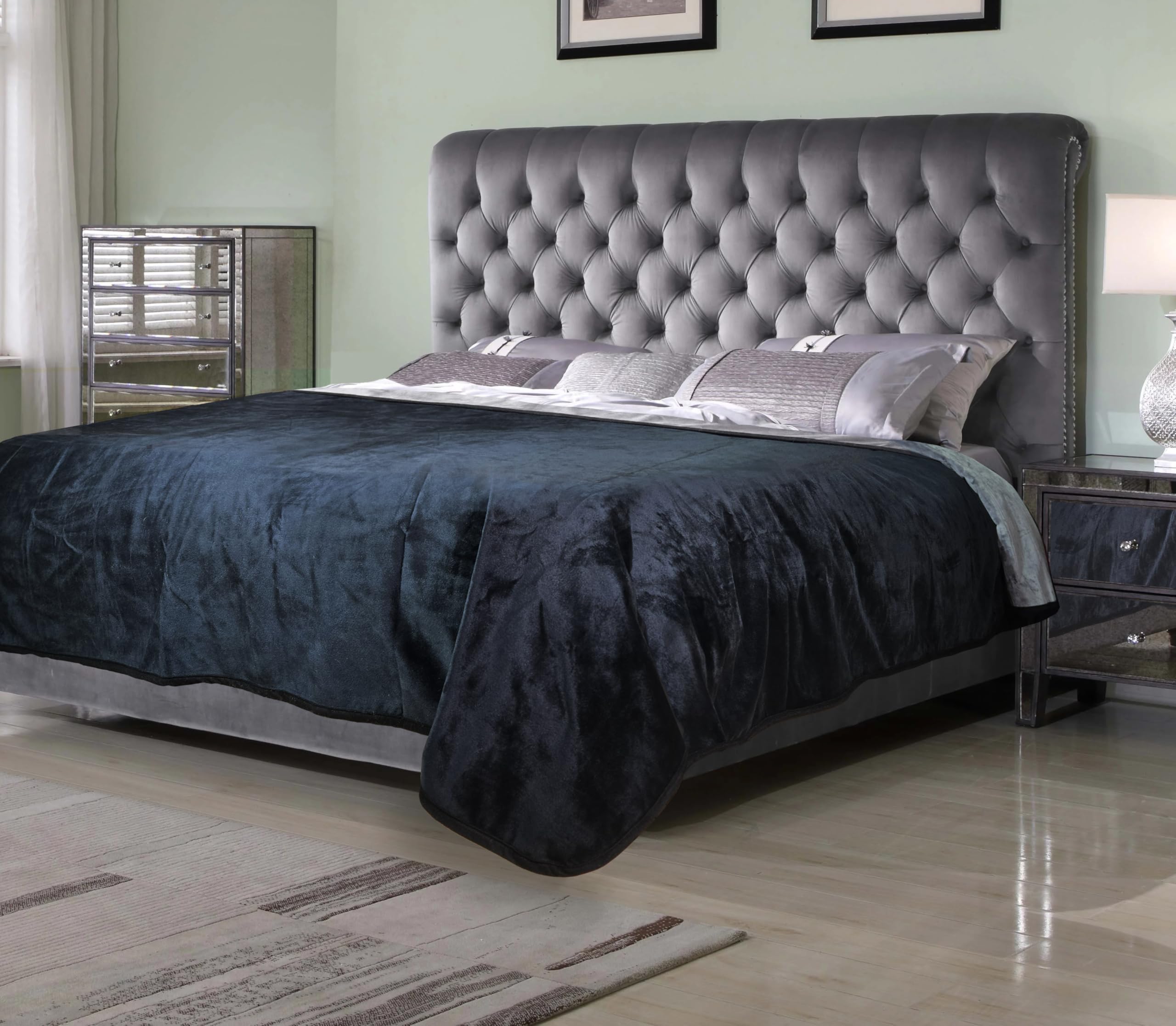 Wesbrad Waterproof, Super Soft, Leak Proof, Totally Pee Proof, Ez-Wash, Two-Color Reversable, Durable, 3 Layer Blanket, (90''X80