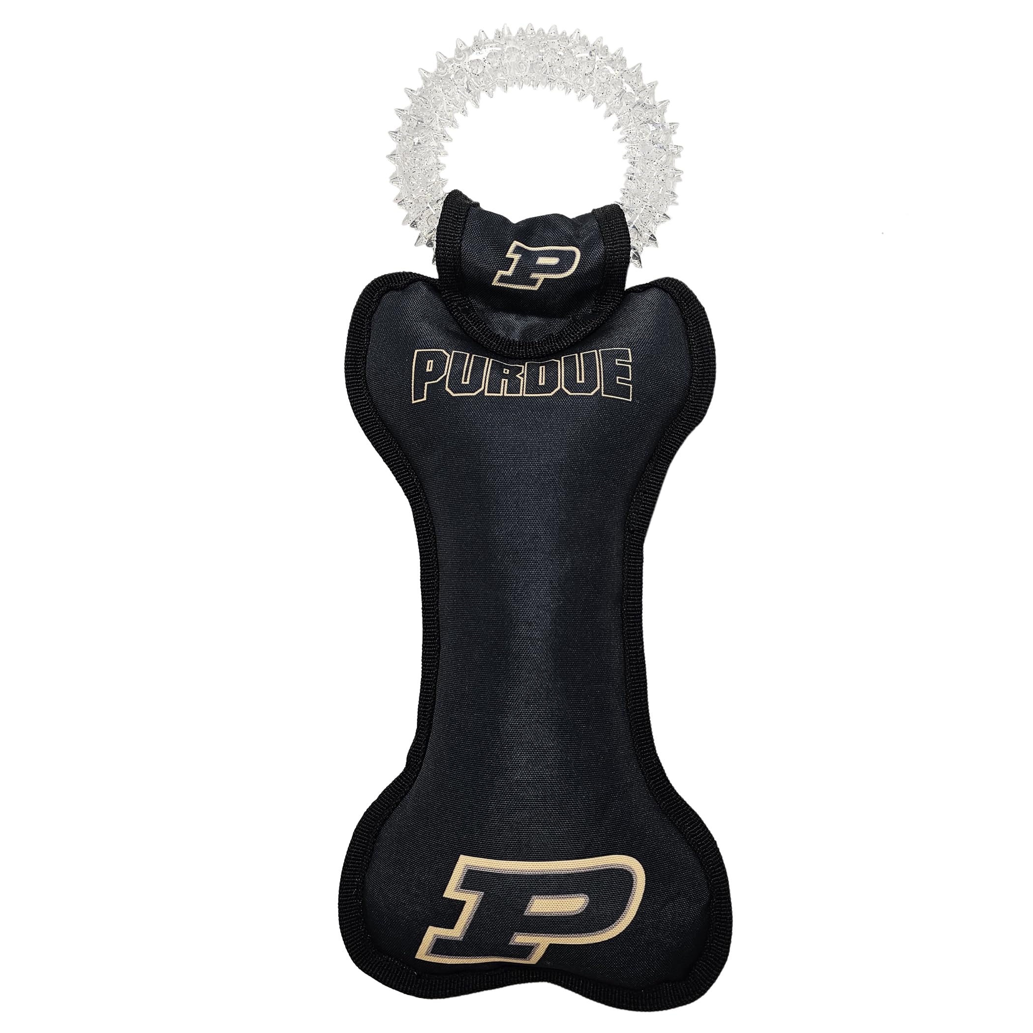 Pets First Ncaa Purdue Boilermakers Dental Dog Tug Toy With Squeaker. Tough Pet Toy For Healthy Fun, Teething & Cleaning Pets Te
