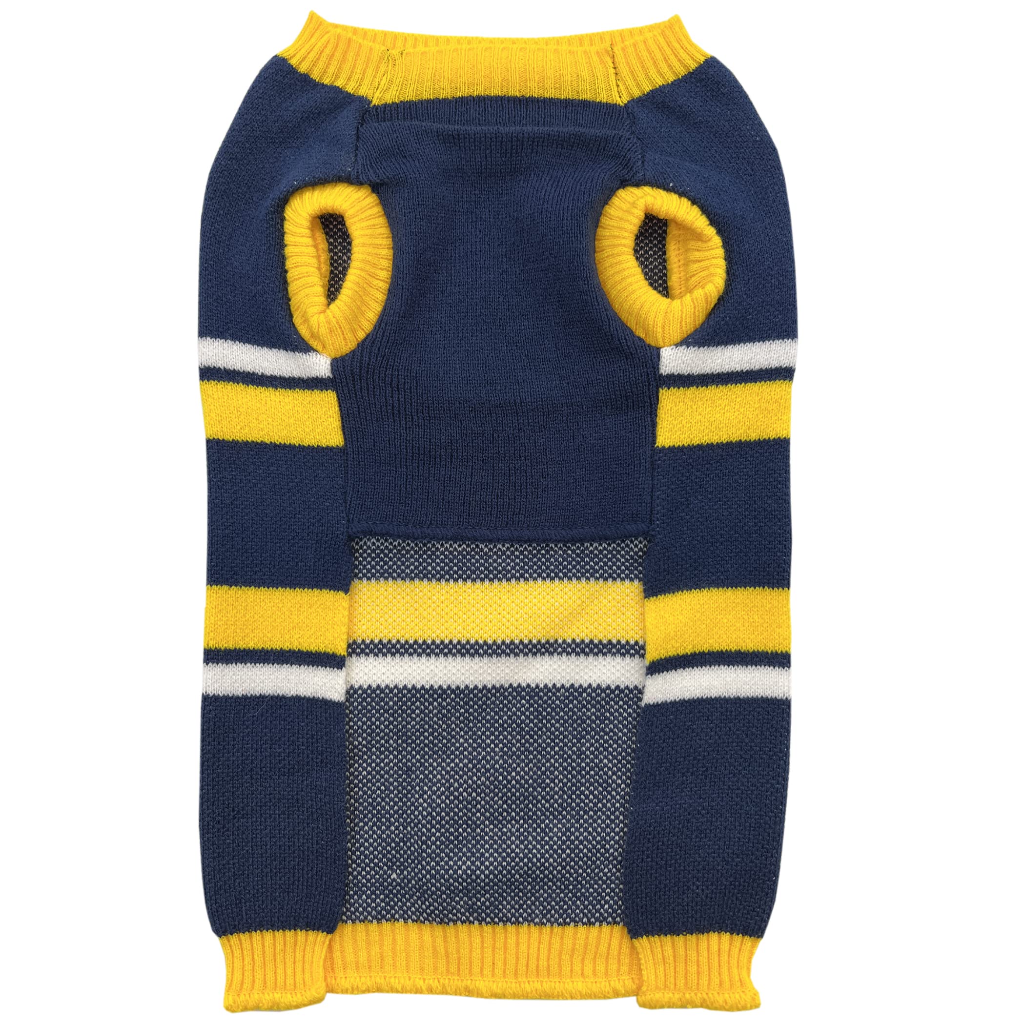 NCAA Michigan Wolverines Dog Sweater, Size Medium. Warm and Cozy Knit Pet Sweater with NCAA Team Logo, Best Puppy Sweater for La