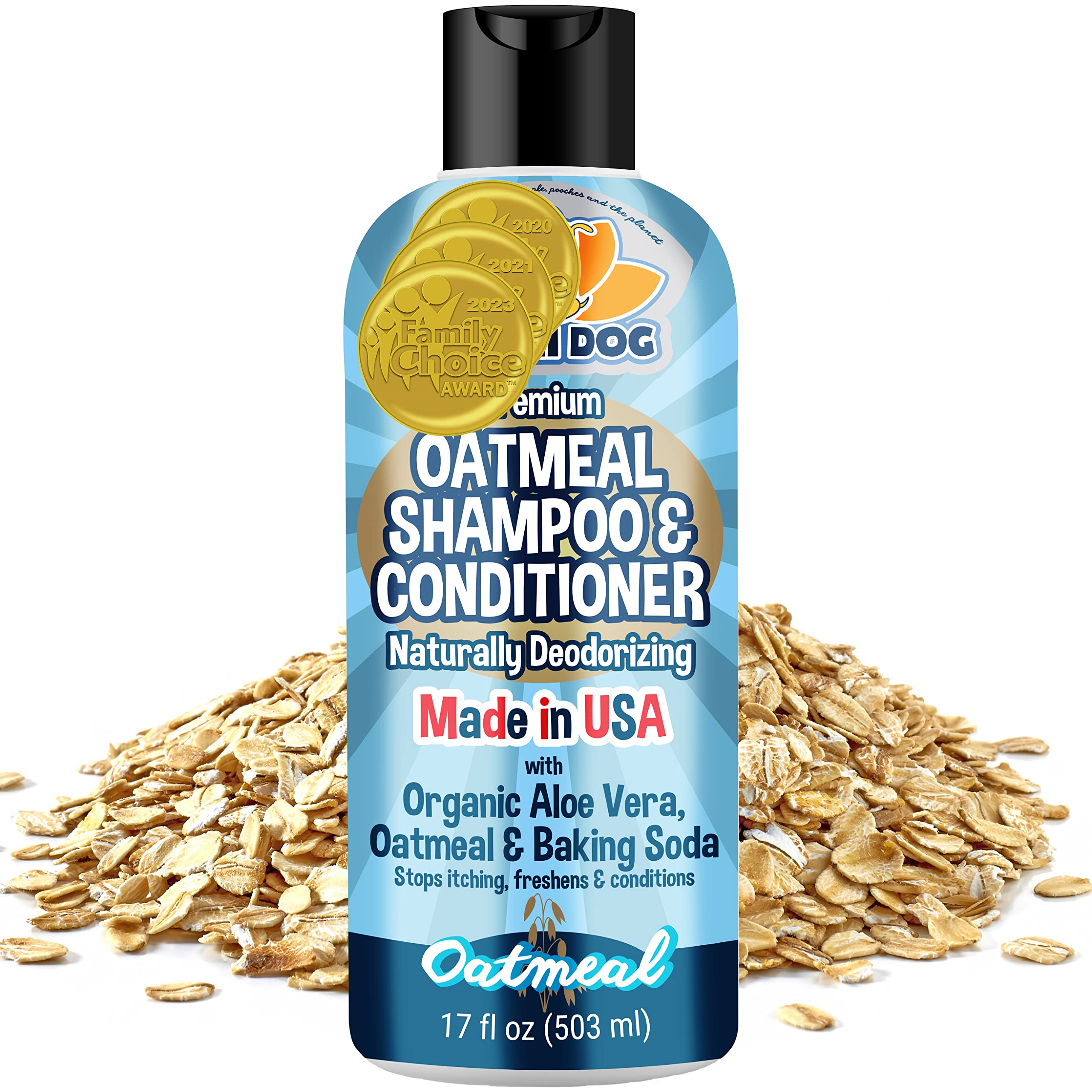 Bodhi Dog Oatmeal Shampoo & Conditioner - Hypoallergenic Formula - Naturally Deodorize Dogs, Cats & Pets - Made w/Organic Ingred