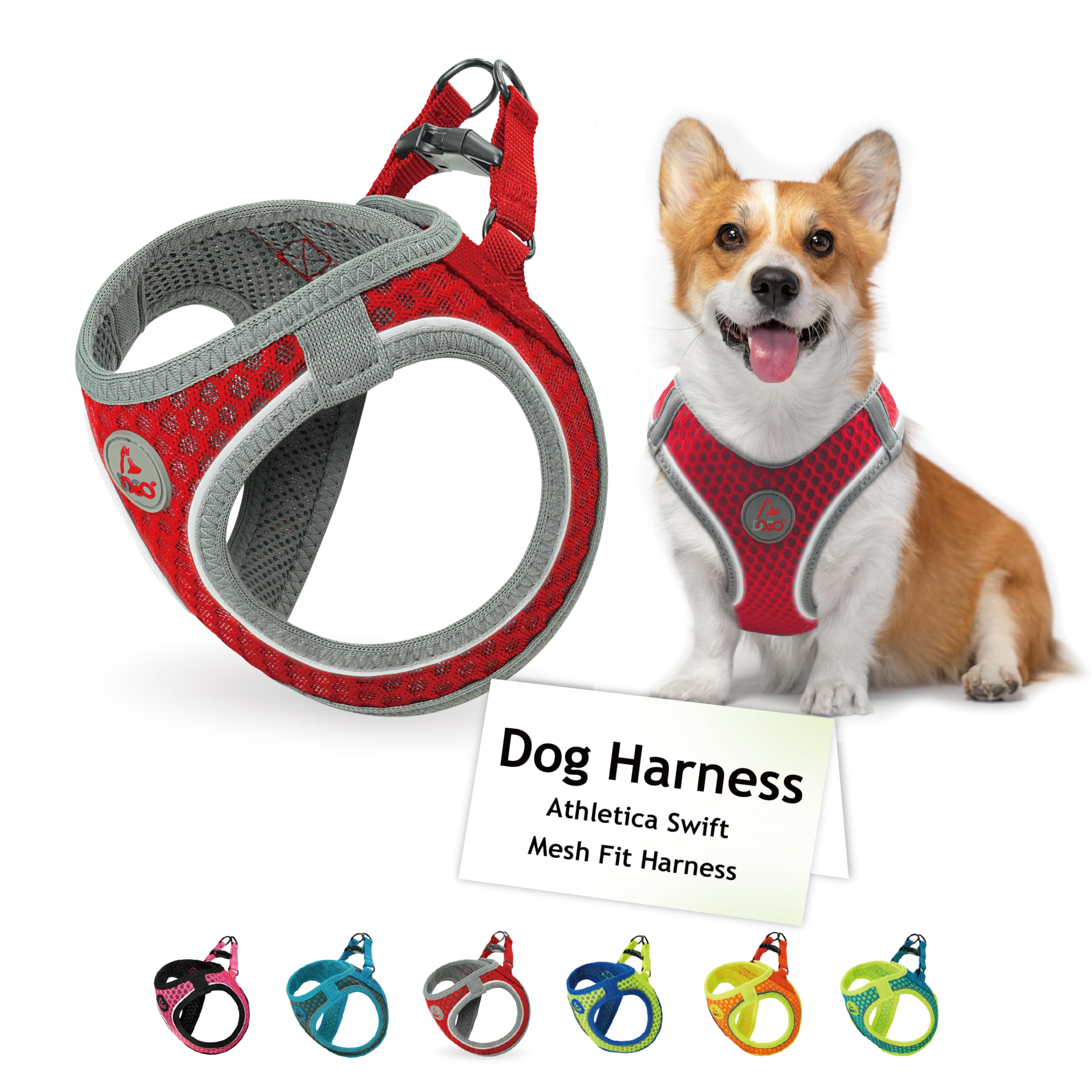 DOCO Dog Harness (Chest 13.5-14, Weight 4-6 lbs) Athletica Adjustable Heavy Duty No Choke Puppy Vest for Extra Small Dogs Lightw