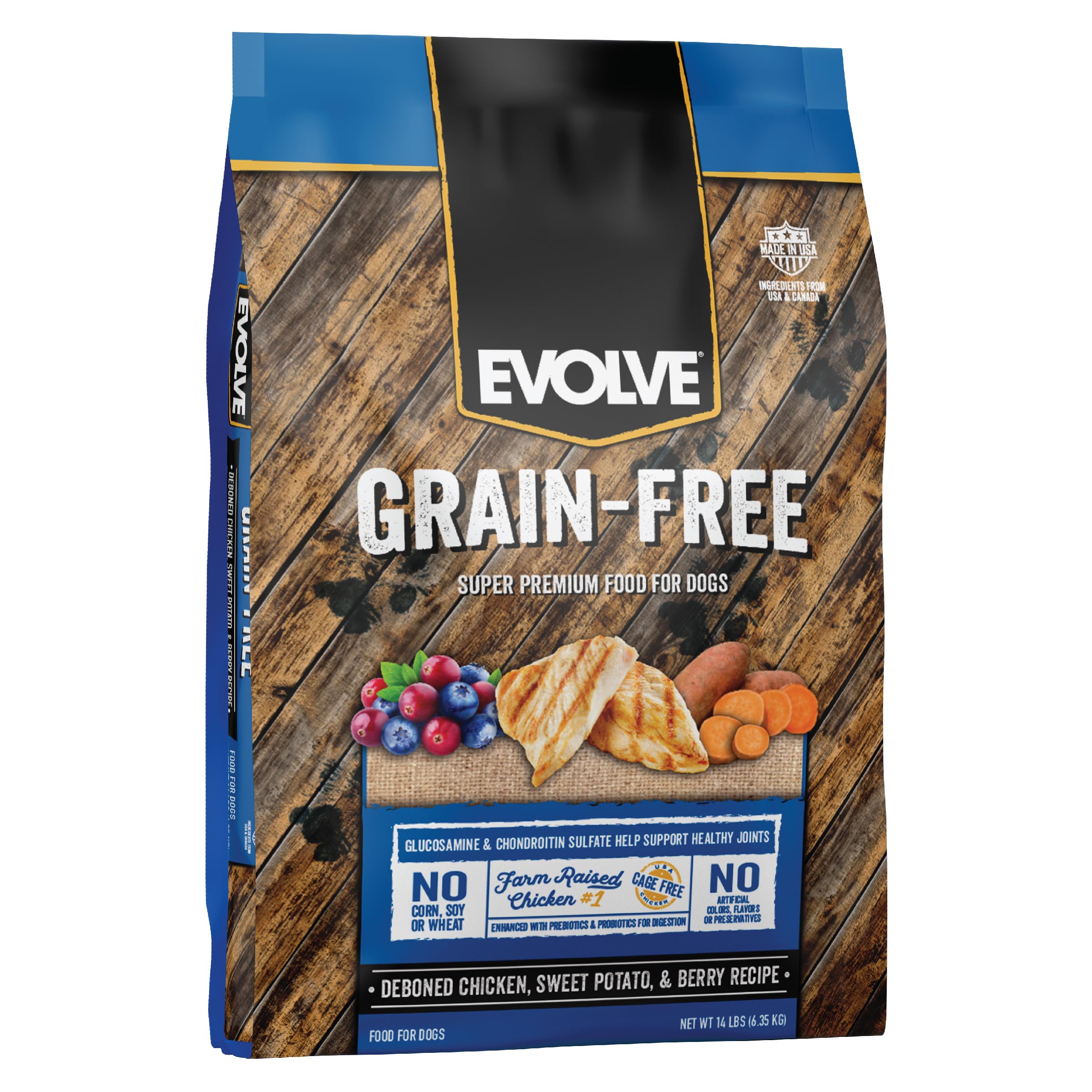 Evolve Grain Free Deboned Chicken, Sweet Potato & Berry Recipe Dry Dog Food, 14lb.
