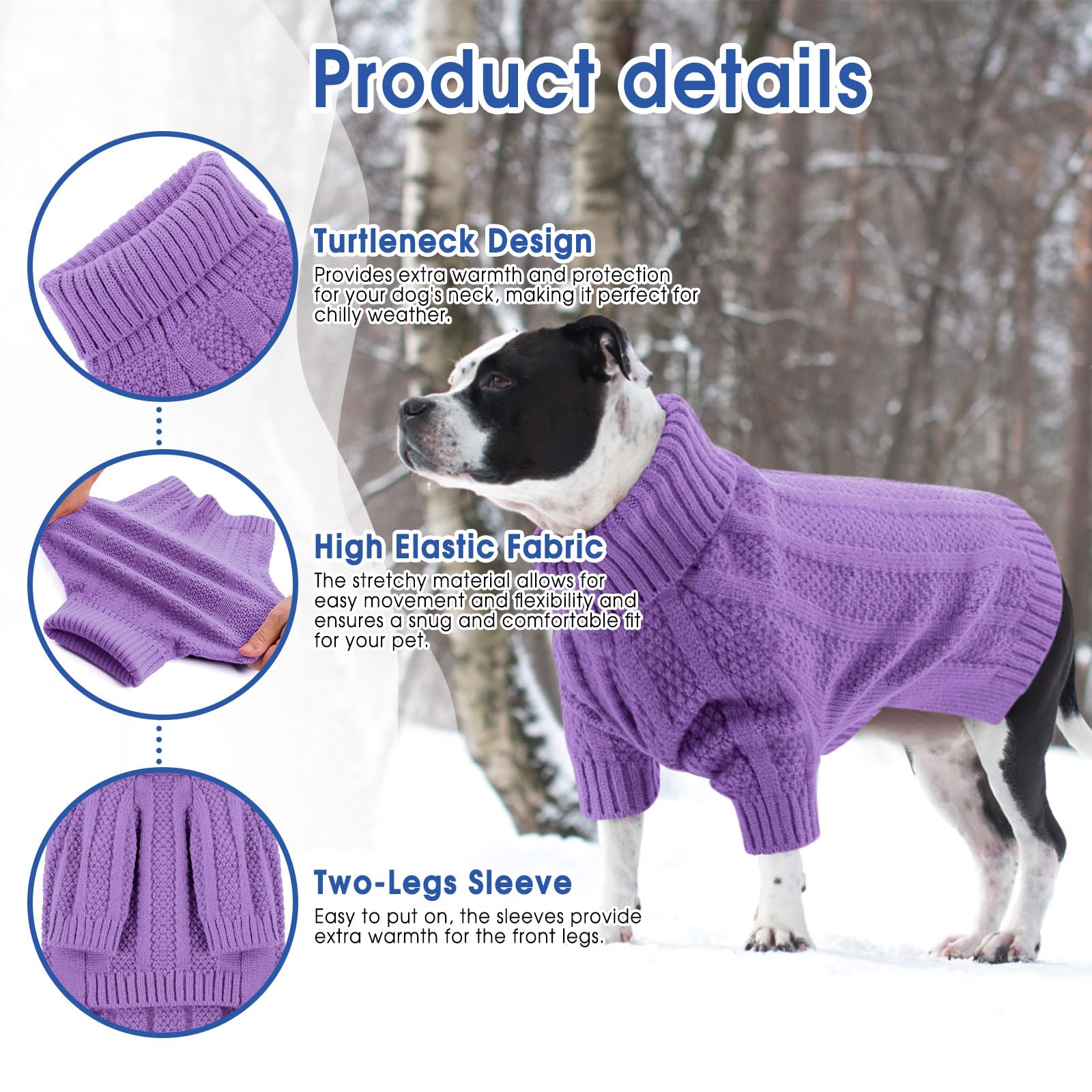 Queenmore Xxl Dog Sweater,Large Dog Sweaters For Dogs Girls Boys,Xmas Turtleneck Pullover Dog Sweaters For Large Dogs,Cold Weath