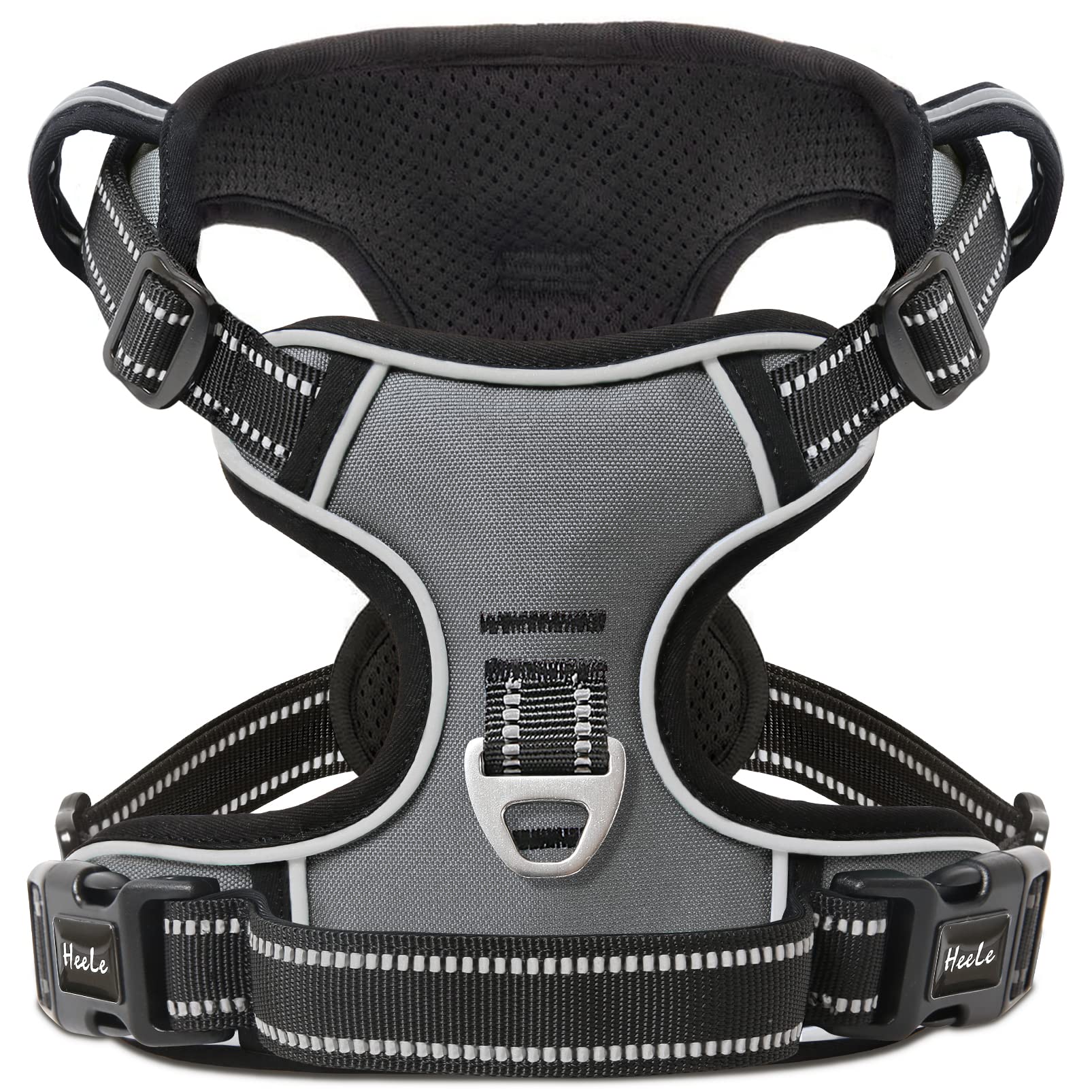 Heele Dog Harness, No Pull Adjustable Padded Reflective Harness For Small Medium Large Dogs With Handle For Walking Training, Gr