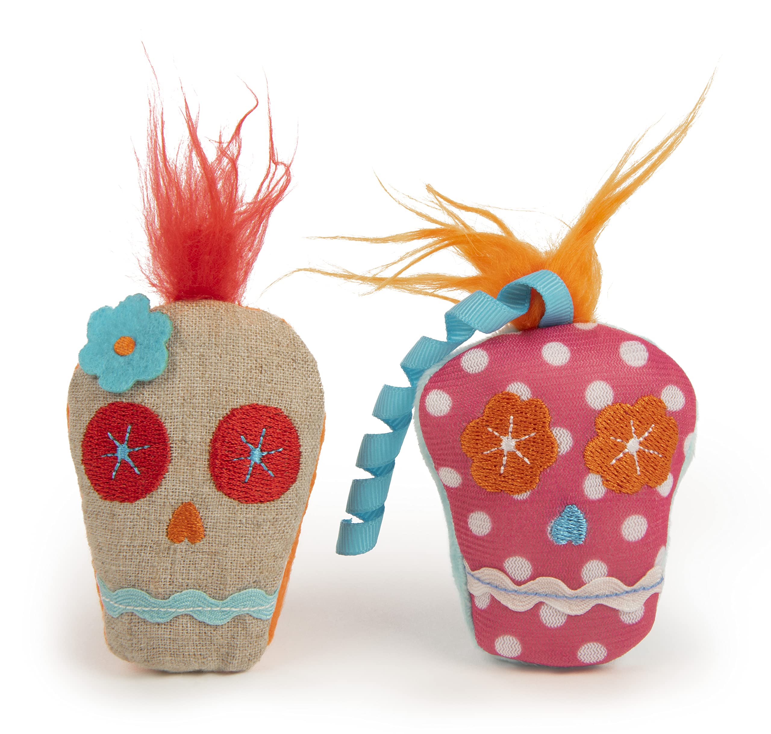 Smartykat (2 Count Skitter Skulls Cat Toys, Contains Silvervine & Catnip - Pink/Tan, 2 Count