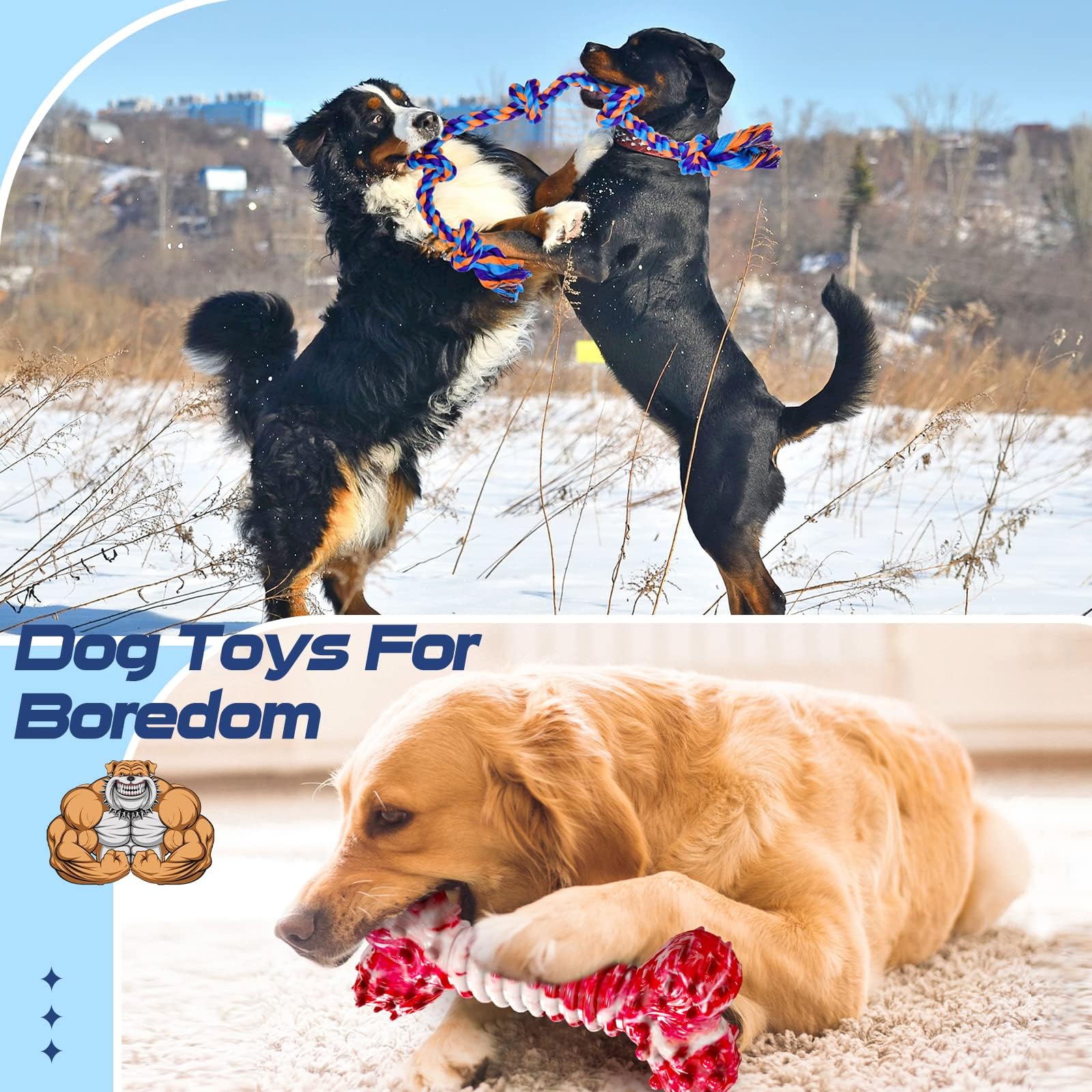 Dog Chew Toys For Aggressive Chewers, Xl Dog Toys For Large Dogs, 5 Pack Indestructible Dog Toys For Aggressive Chewers, Cotton