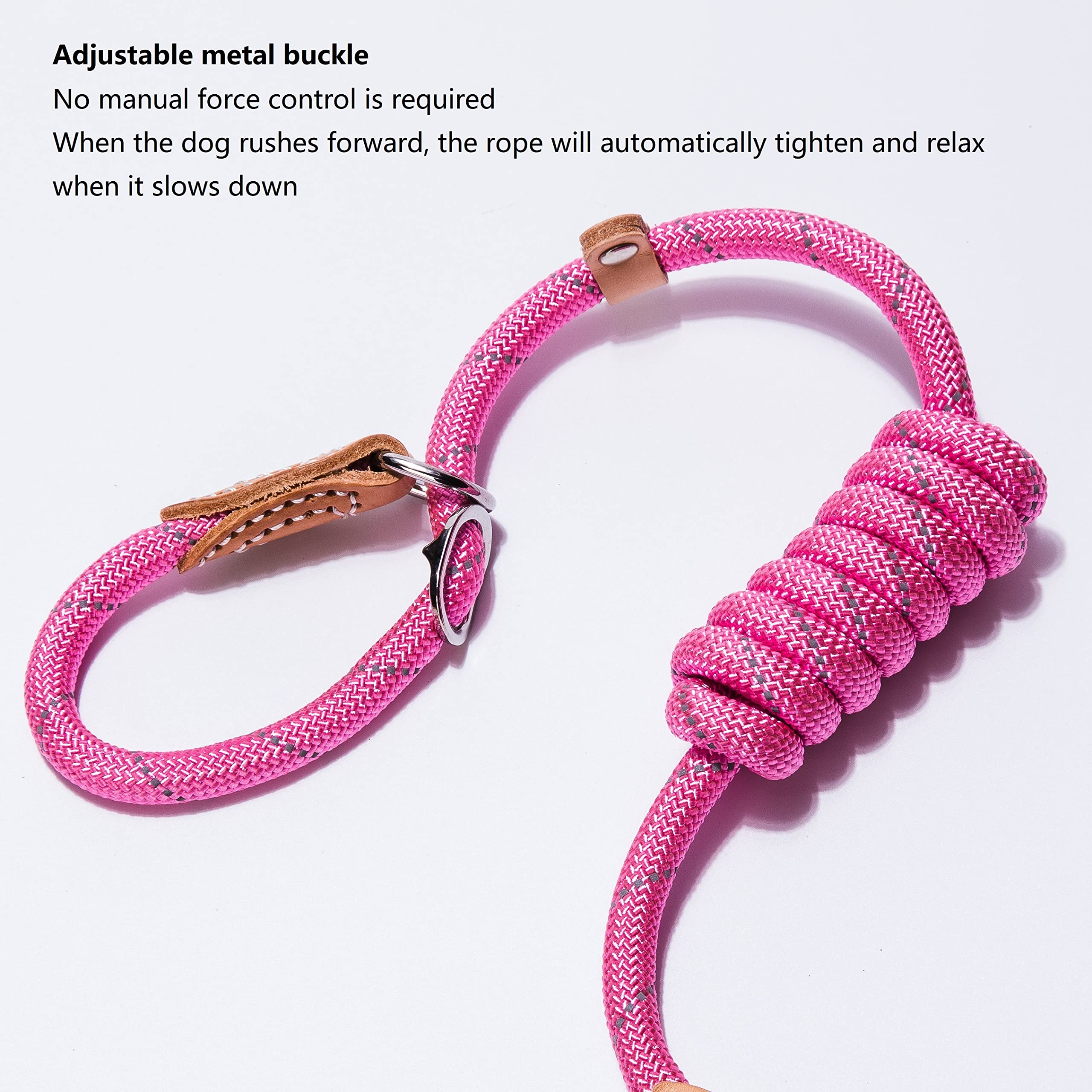 Puppy Pet Cat Dog Leash Collar Basic Accessories Reflective Retractable Dog Rope Pet Traction Belt 5Ft(Medium 0.39In, 24-66Lb, P