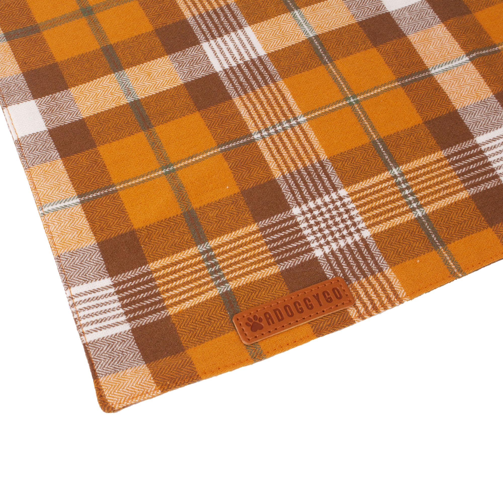 Adoggygo Fall Dog Bandanas 2 Pack, Halloween Thanksgiving Dog Bandana, Orange Plaid Dog Scarf, Multiple Sizes Offered, Holiday Fall Bandana For Large And X-Large Dogs (X-Large, Fall)